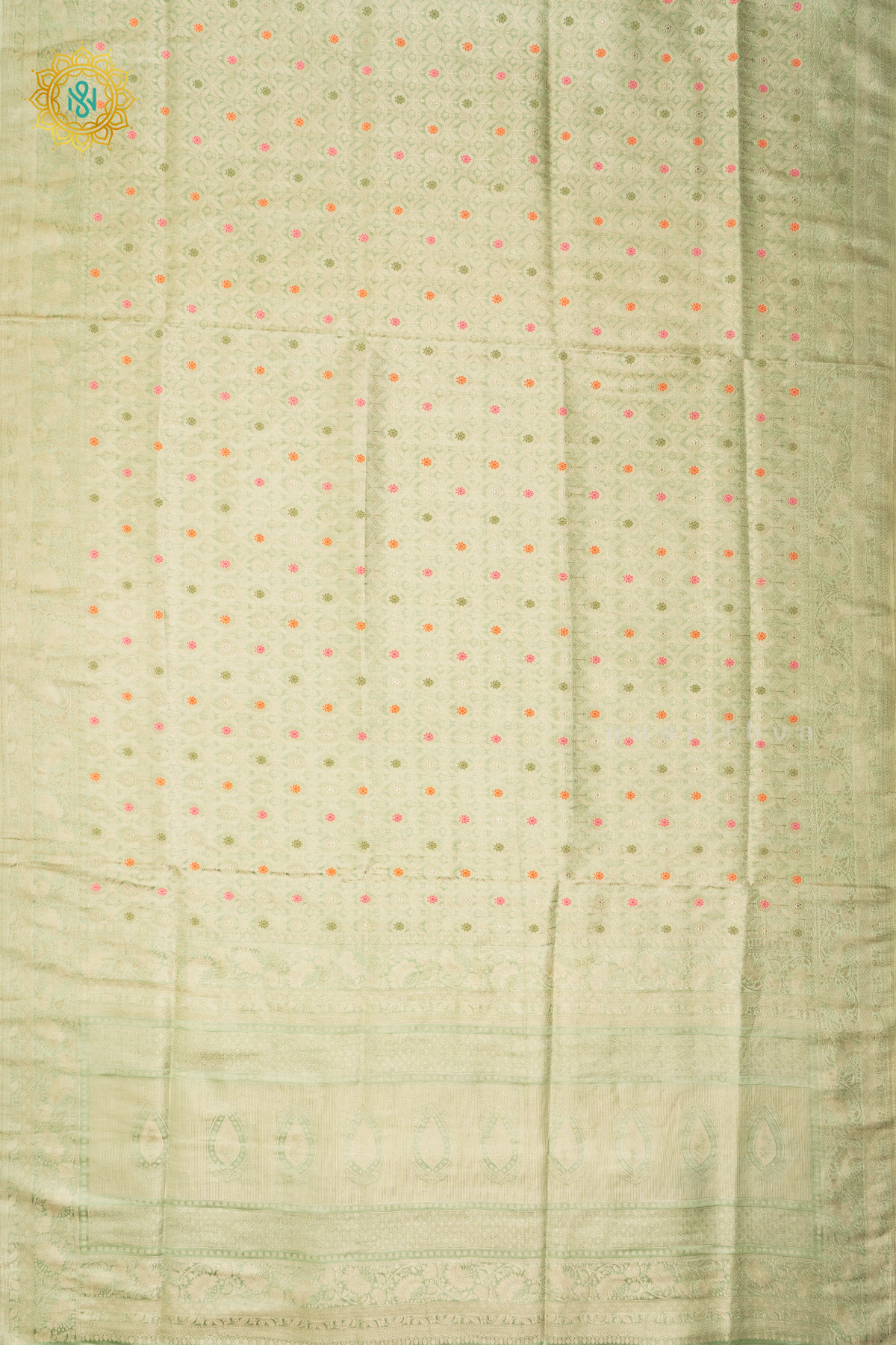 PISTA GREEN - SEMI KATAN BANARASI