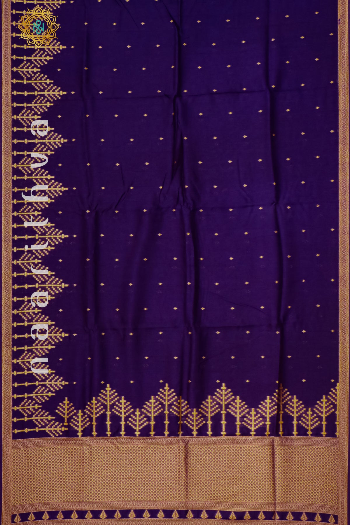 NAVY BLUE - SEMI BANARASI RAW SILK