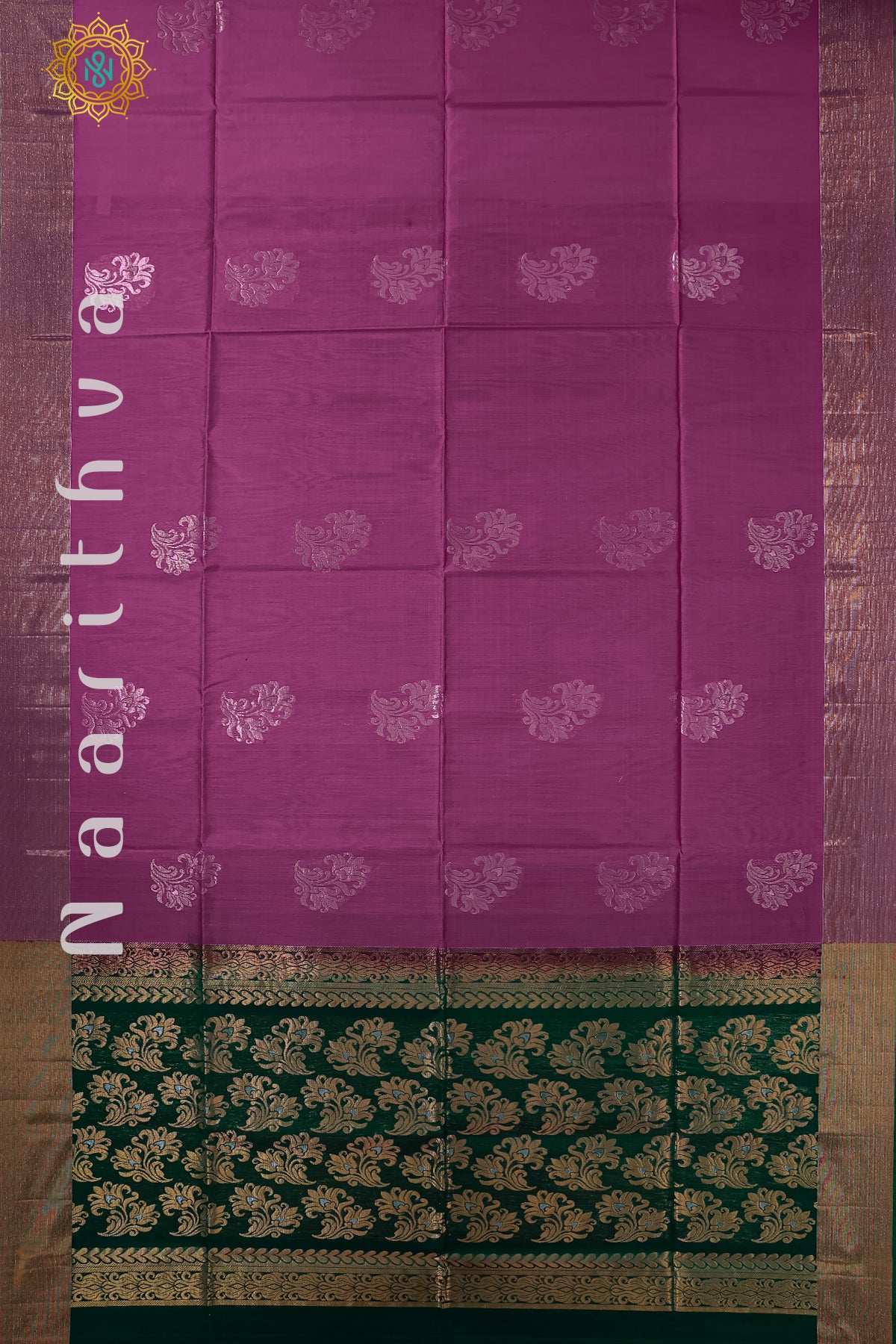 PINK WITH GREEN - SILK COTTON