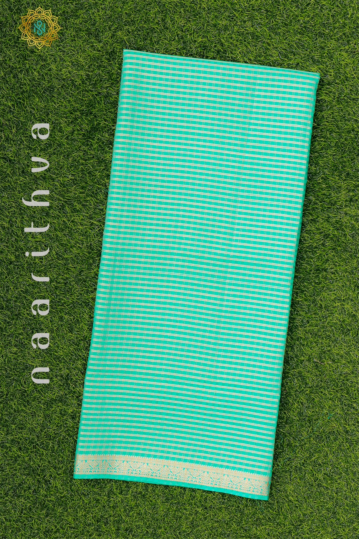 AQUA GREEN - SEMI MYSORE CREPE SILK