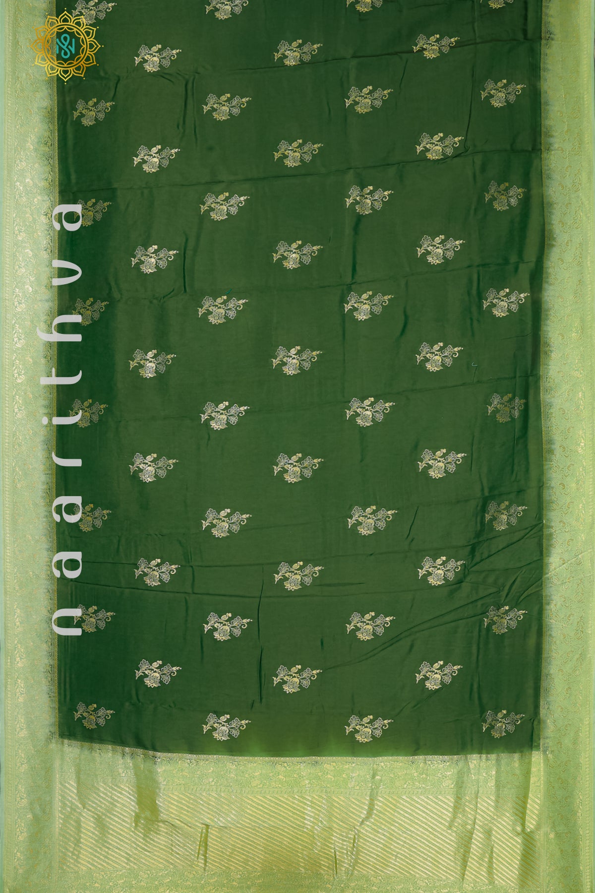 BOTTLE GREEN WITH PISTA GREEN - DOLA SILK