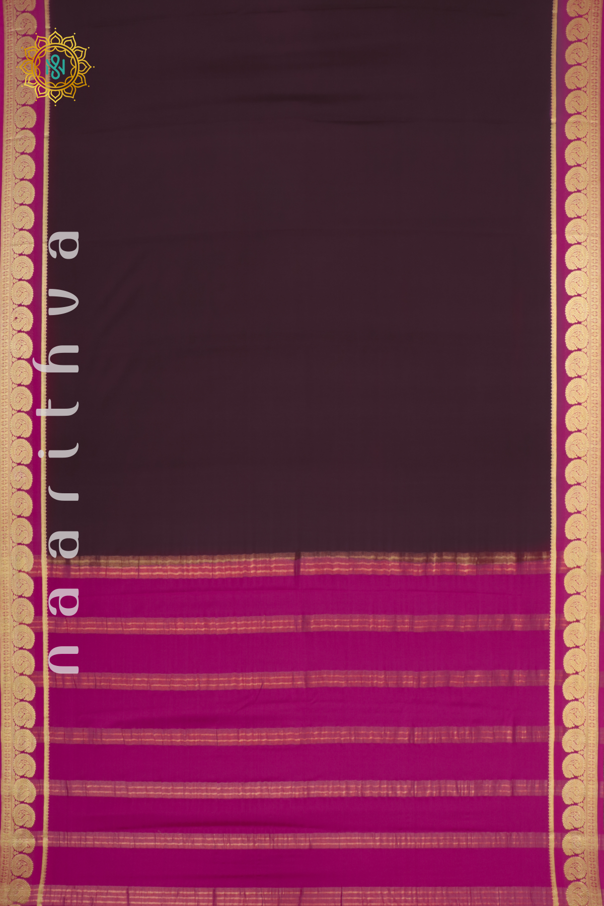 WINE WITH PINK - PURE MYSORE CREPE SILK