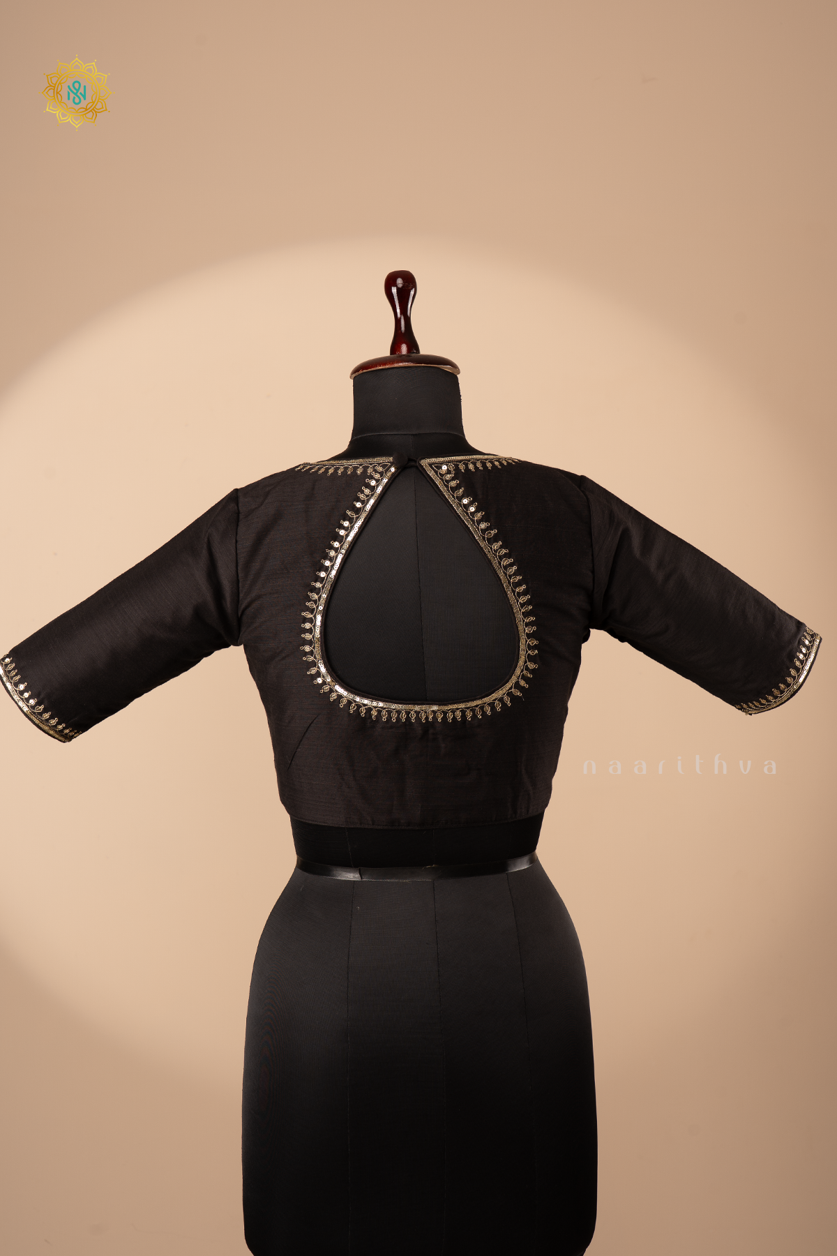 BLACK - COTTON SILK READYMADE BLOUSE