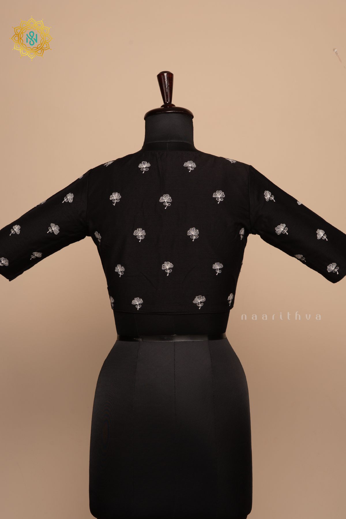 Black - Cotton Silk Readymade Blouse