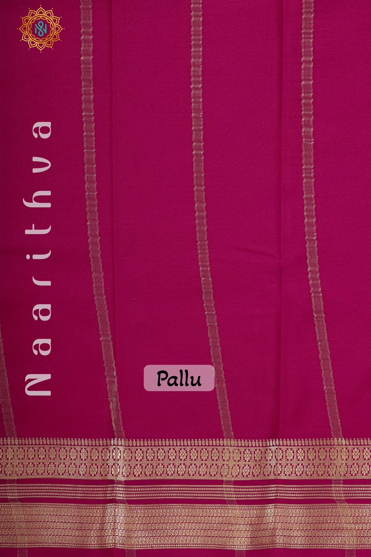 AQUA GREEN WITH PINK & BLUE - MYSORE CREPE SILK