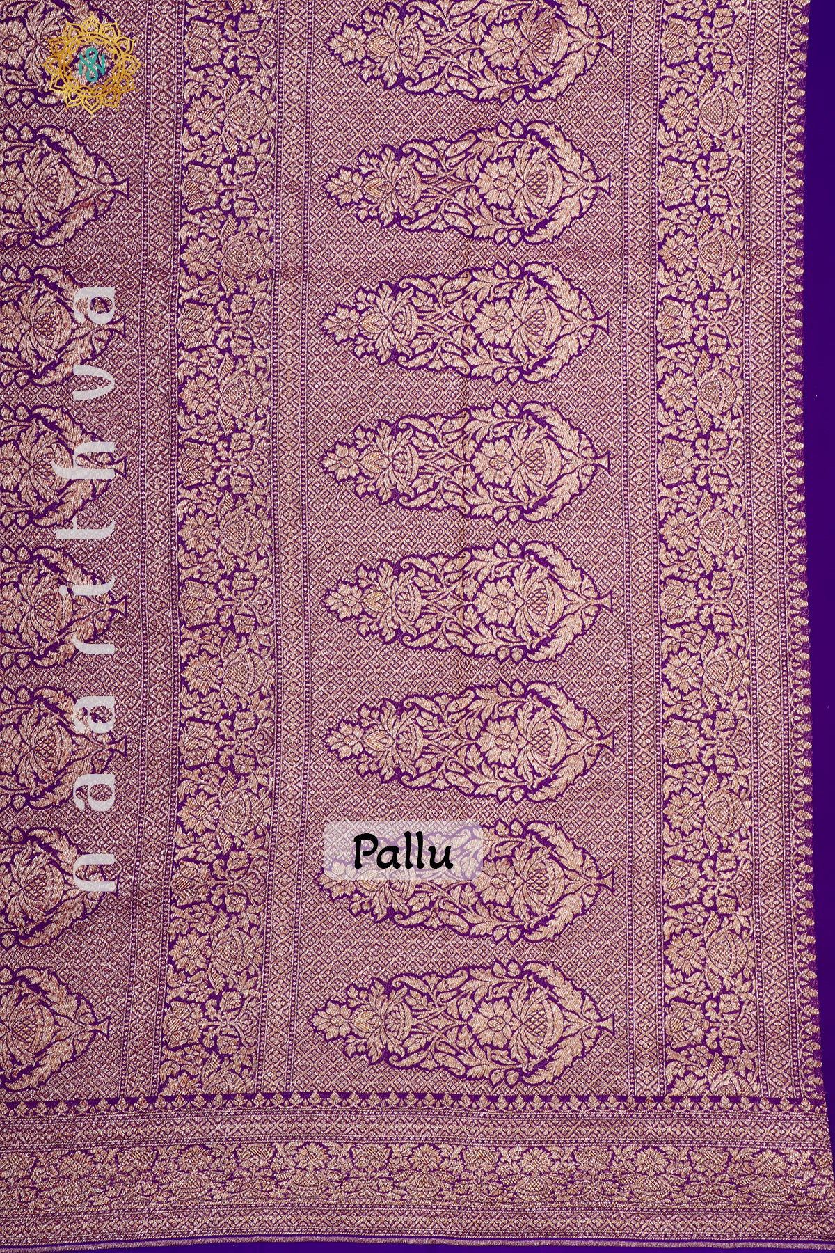 PINK WITH VIOLET - PURE HANDLOOM KHADDI GEORGETTE BANARAS