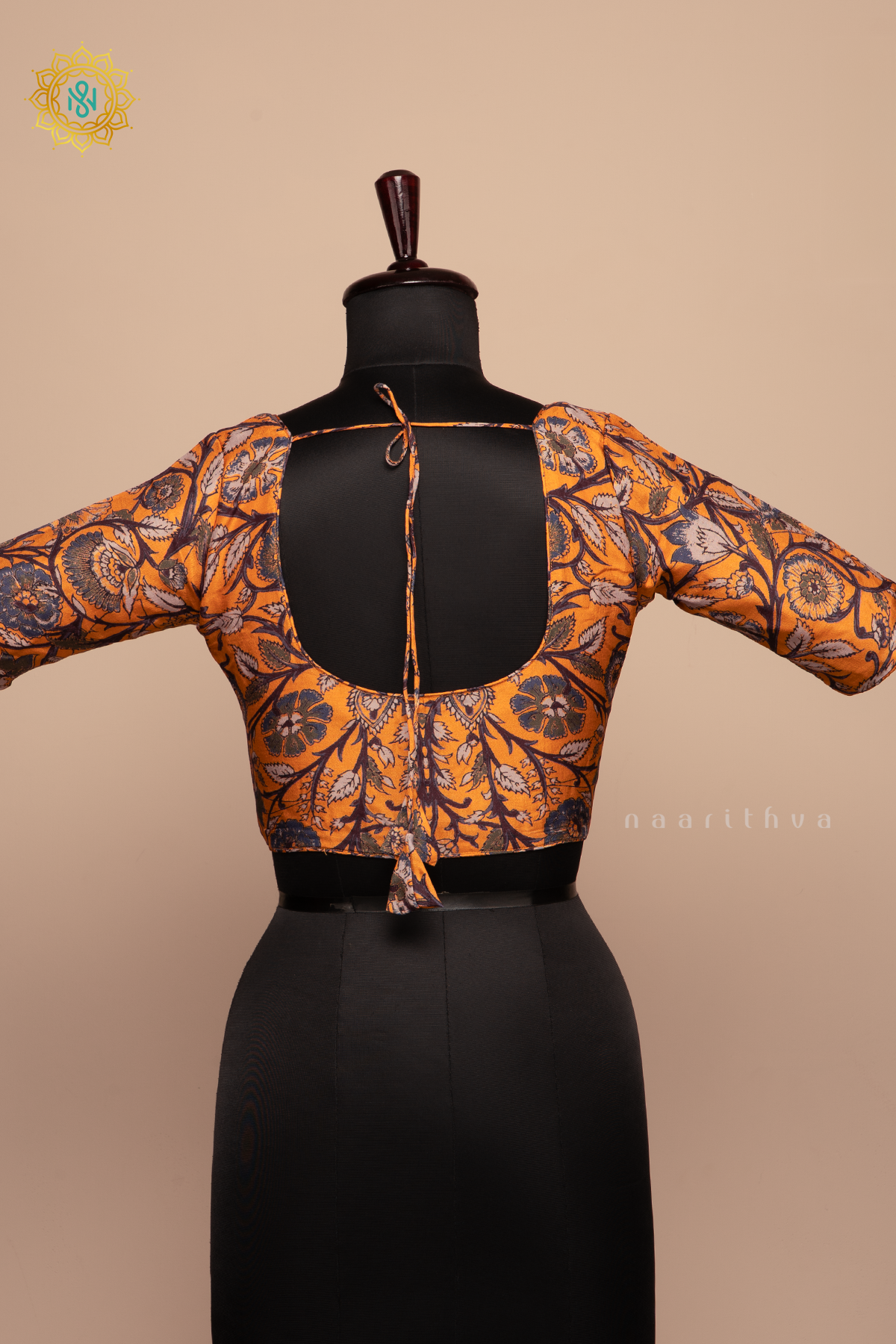 Yellow - Dola Silk Readymade Blouse Allover Prints On the Body