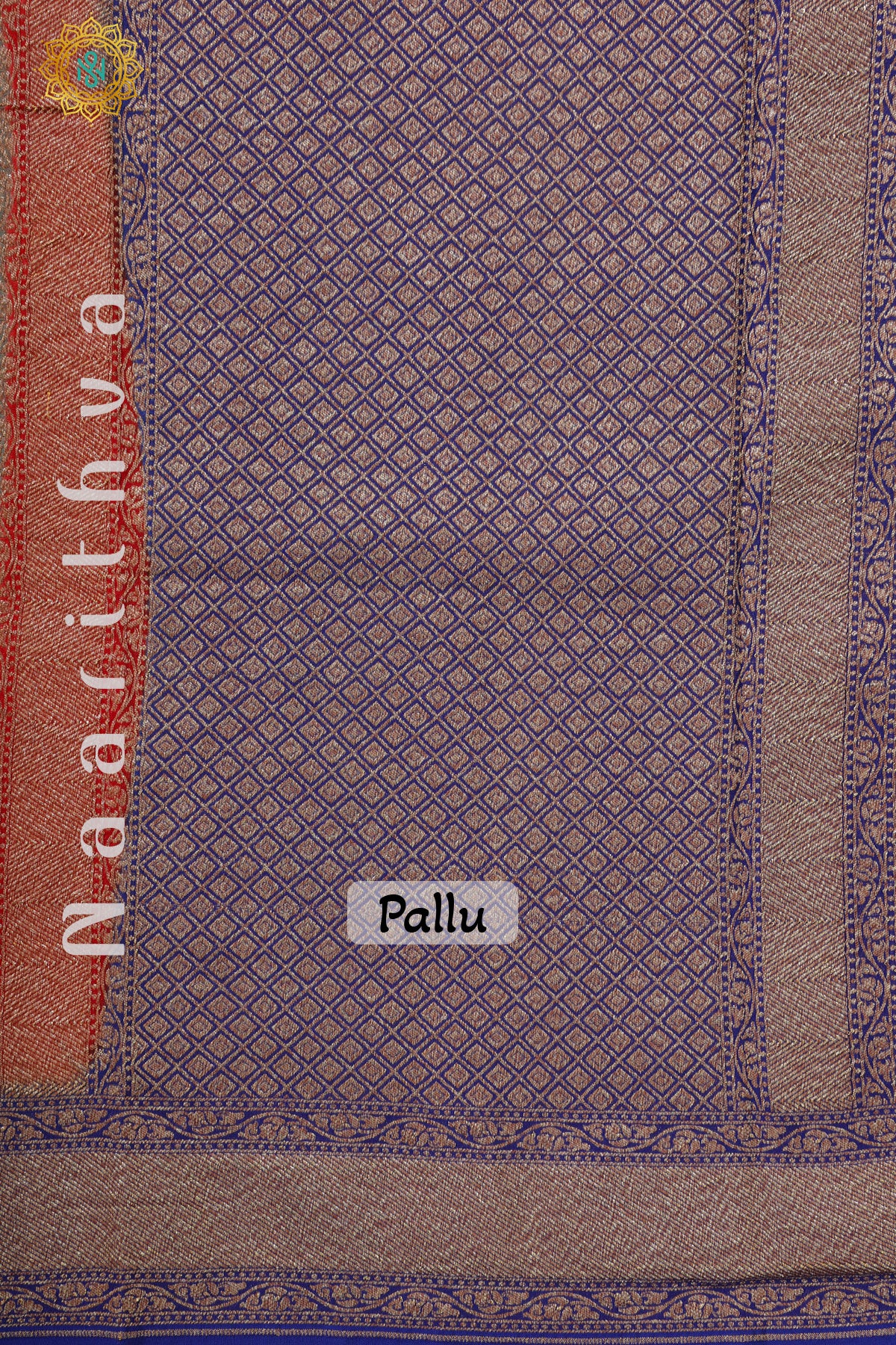 PALE GREEN WITH RED & BLUE - PURE HANDLOOM KHADDI GEORGETTE BANARAS