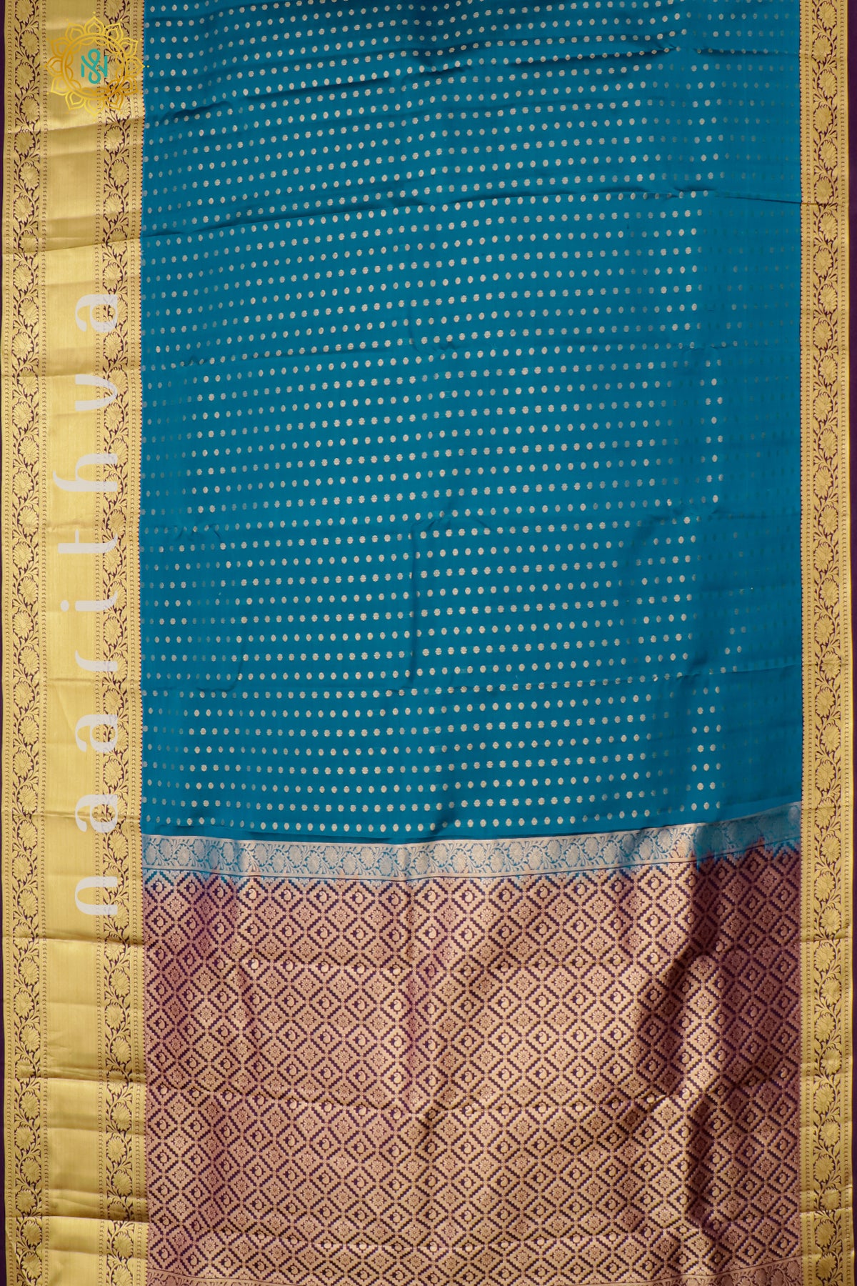 BLUE WITH PURPLE  - PURE MIX KANJIVARAM