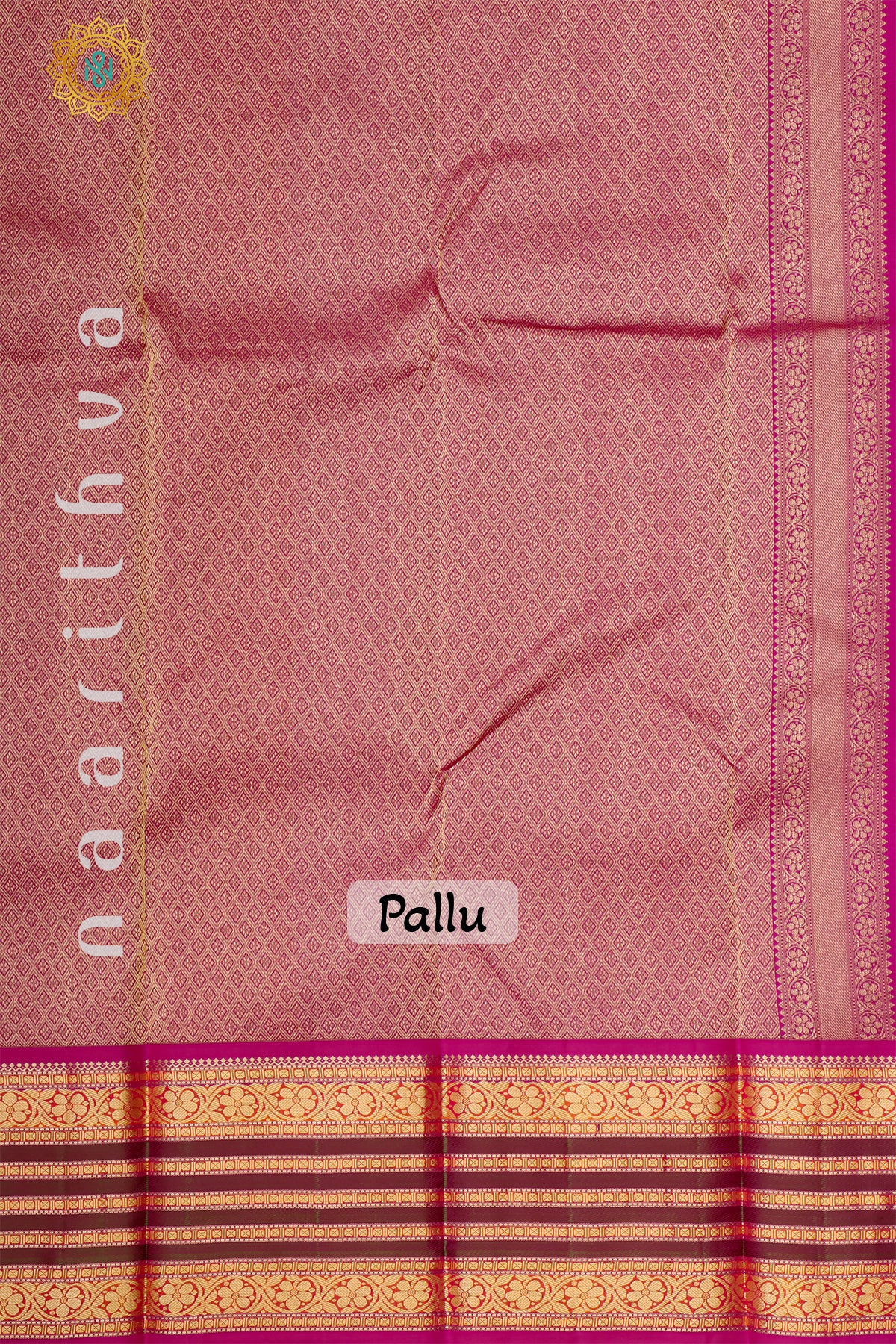 PEACHISH PINK WITH RANI PINK AND ORANGE - PURE KANJIVARAM SILK