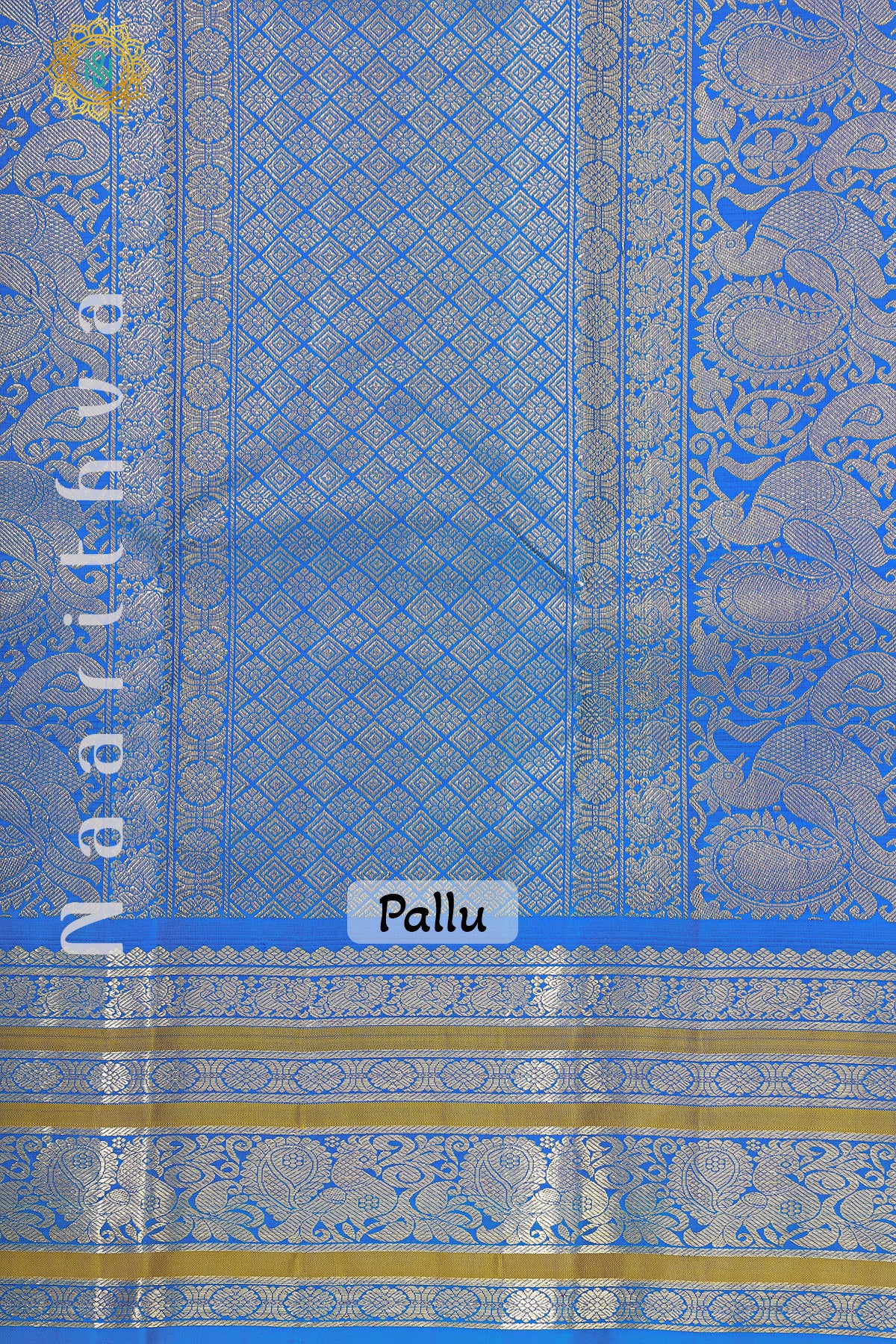 DUAL SHADE OF RED WITH MUSTARD & BLUE - PURE KANJIVARAM SILK