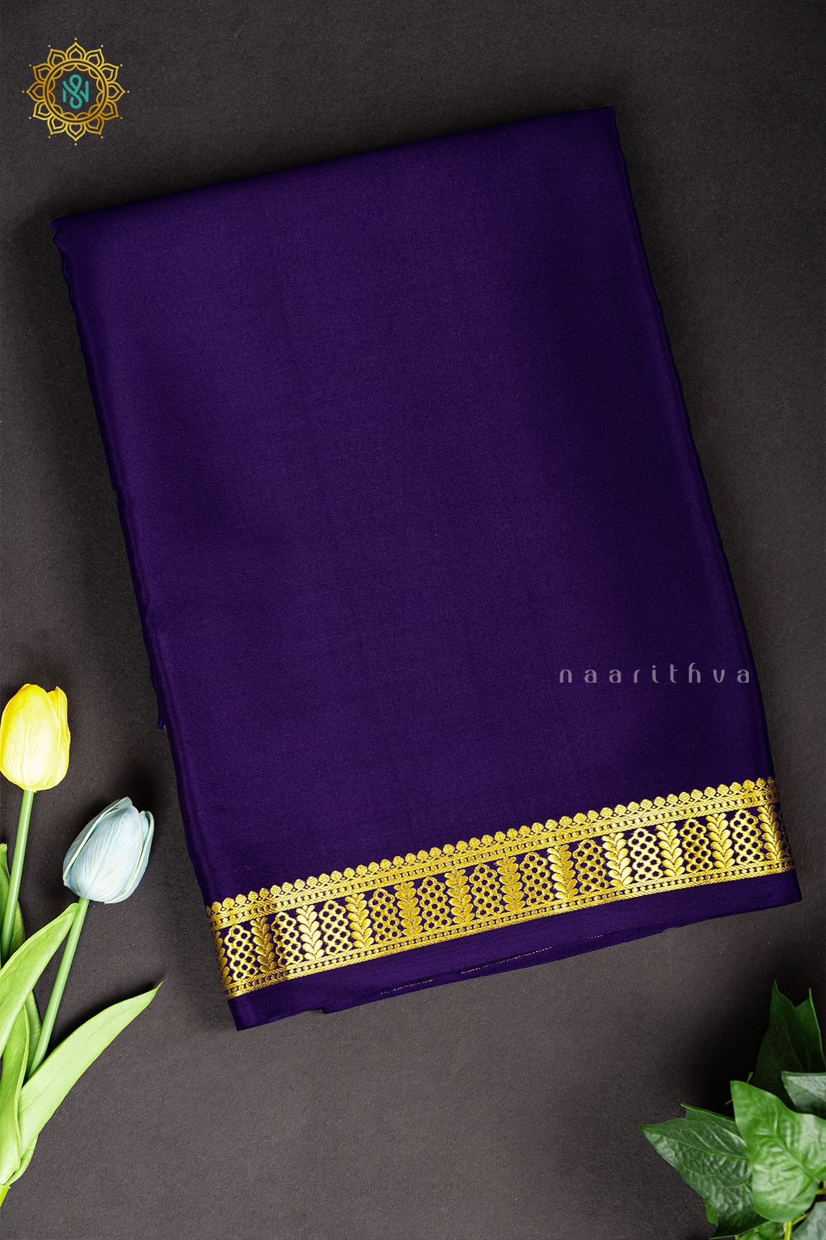 BLUE - PURE MYSORE CREPE SILK