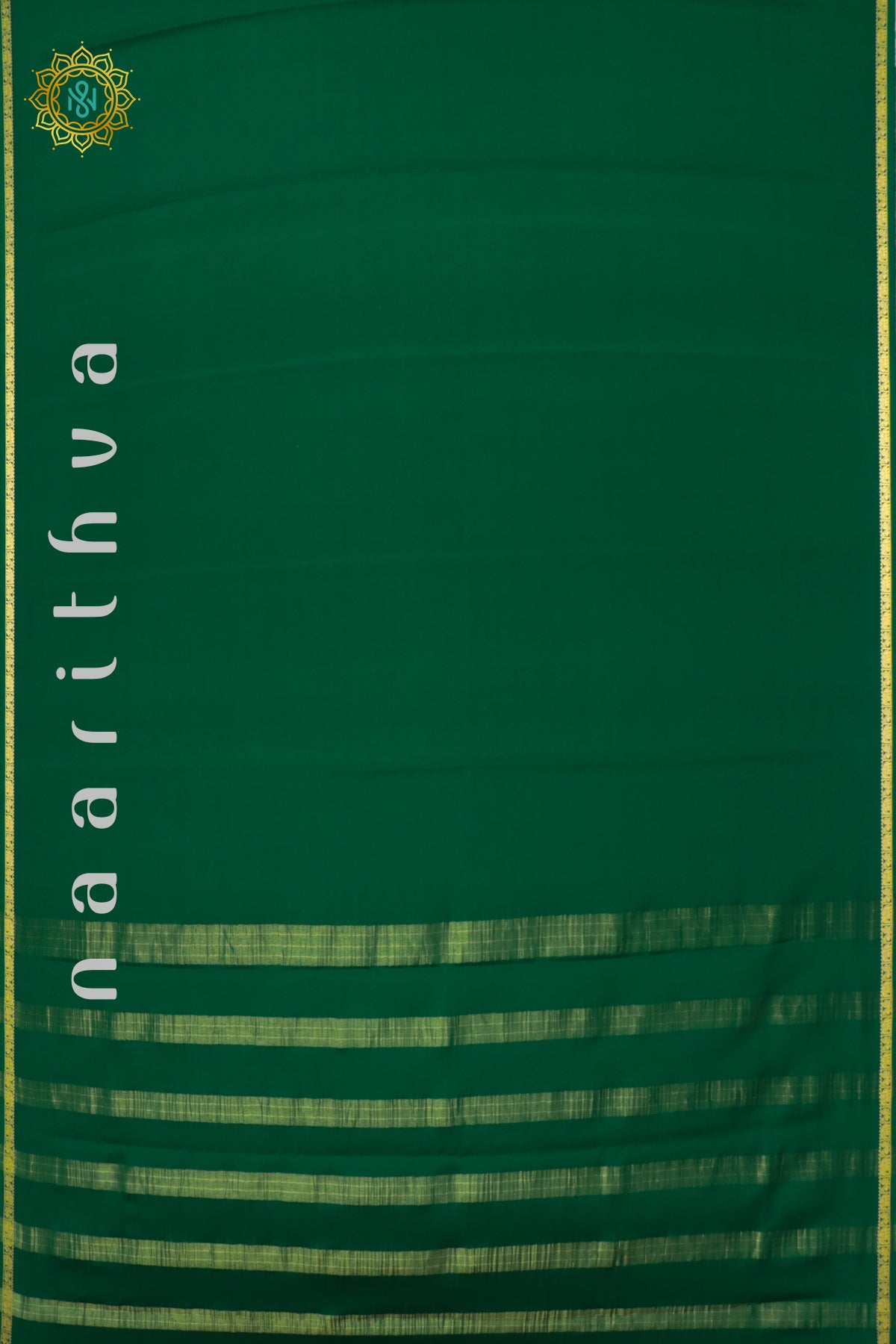 BOTTLE GREEN - PURE MYSORE CREPE SILK