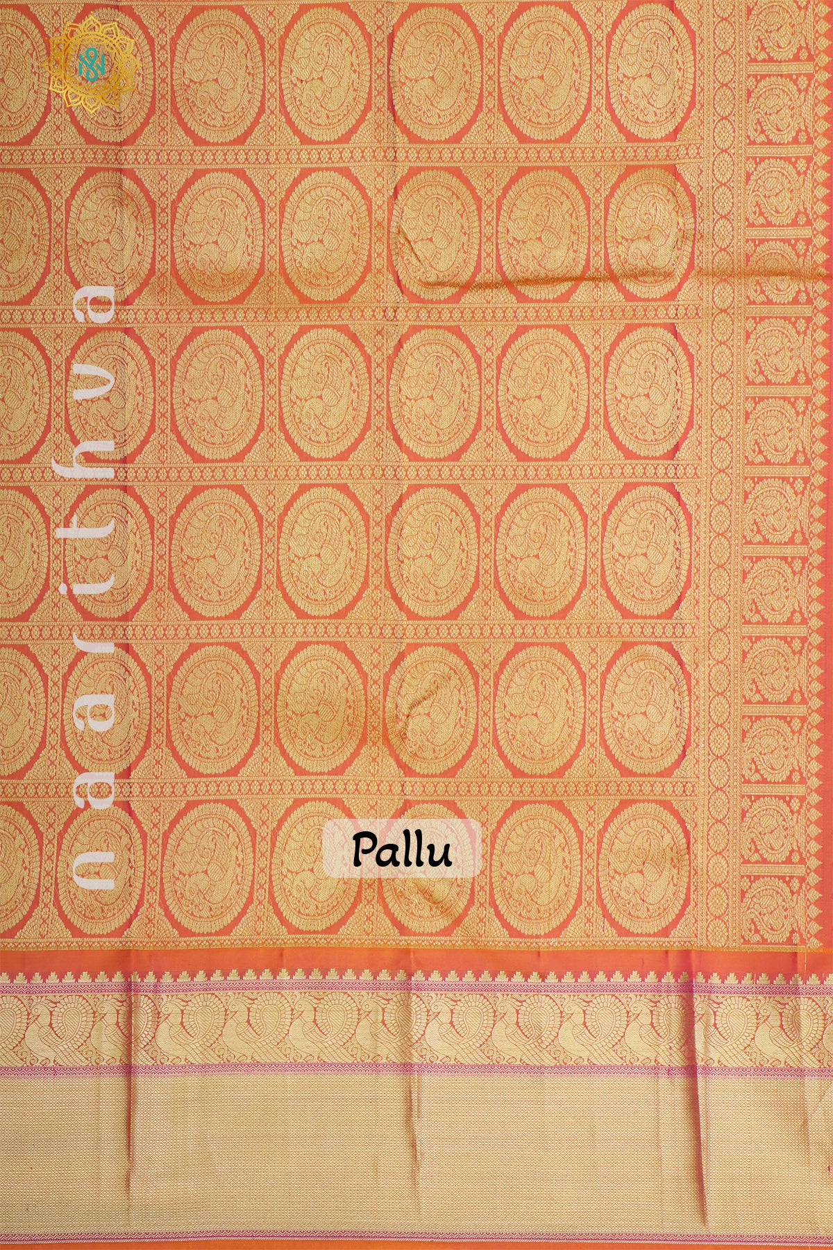 BLUE WITH ORANGE - PURE KANJIVARAM SILK