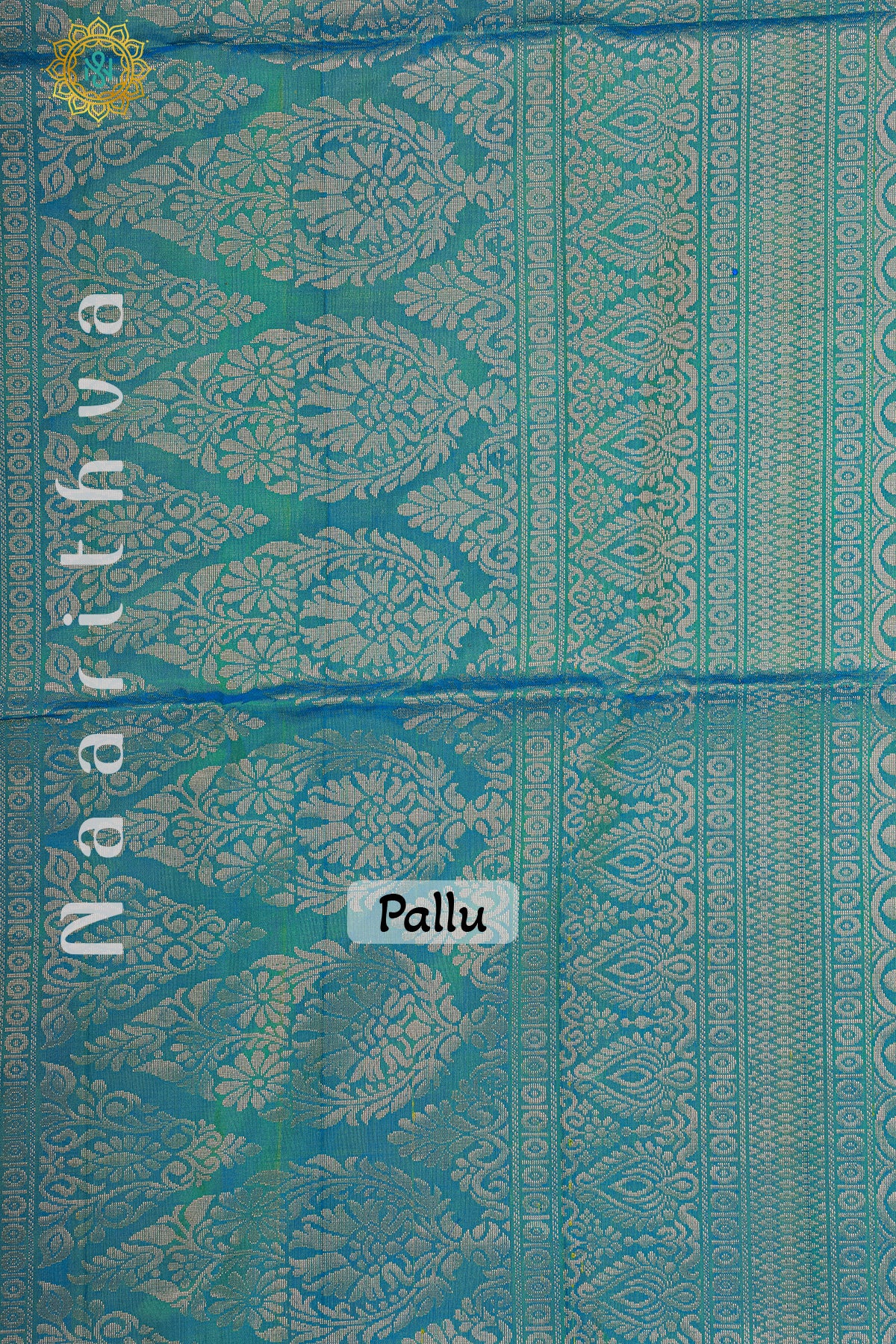 PARROT GREEN WITH BLUE - PURE IKAT SOFT SILK