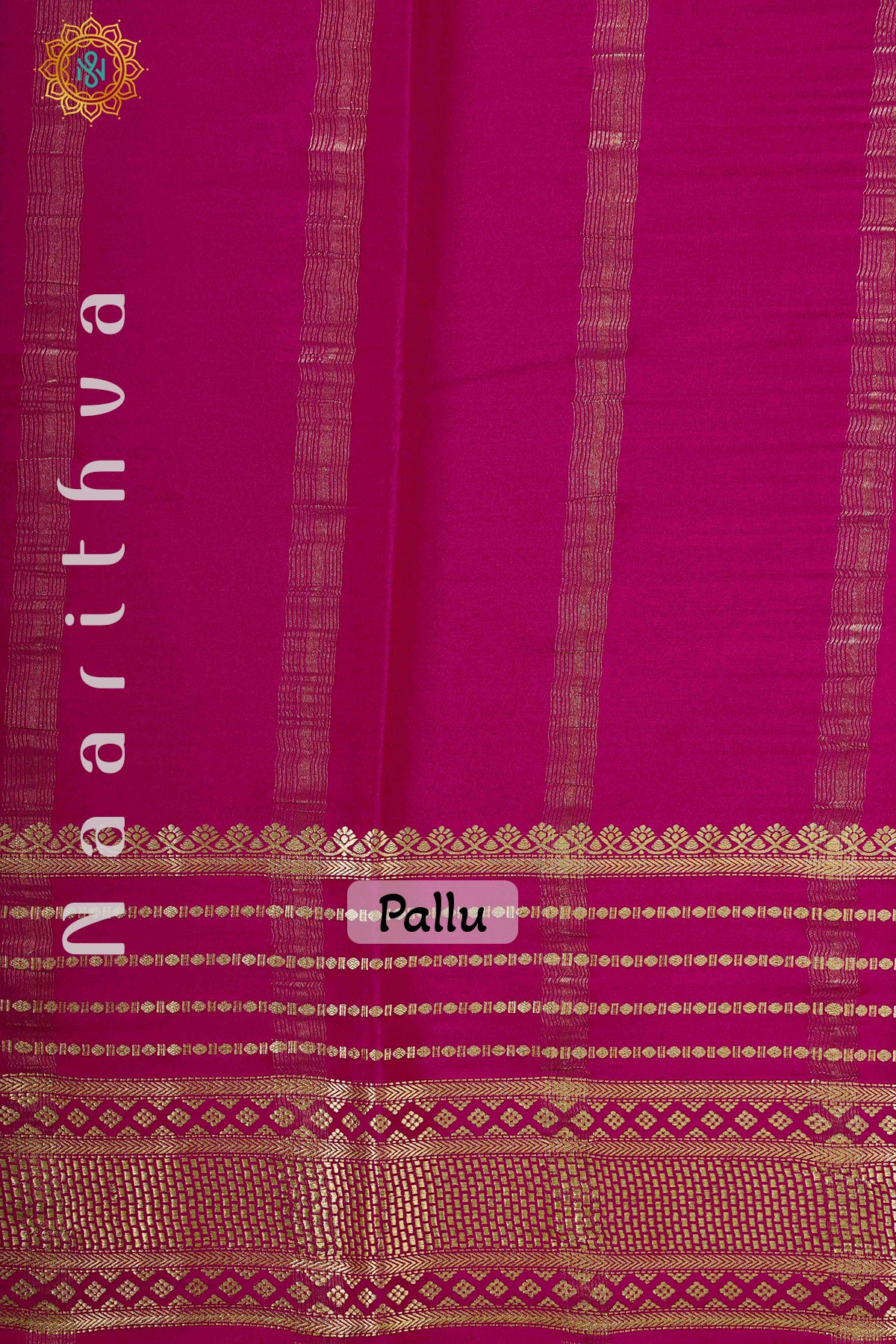 GREEN WITH PINK - PURE MYSORE CREPE SILK