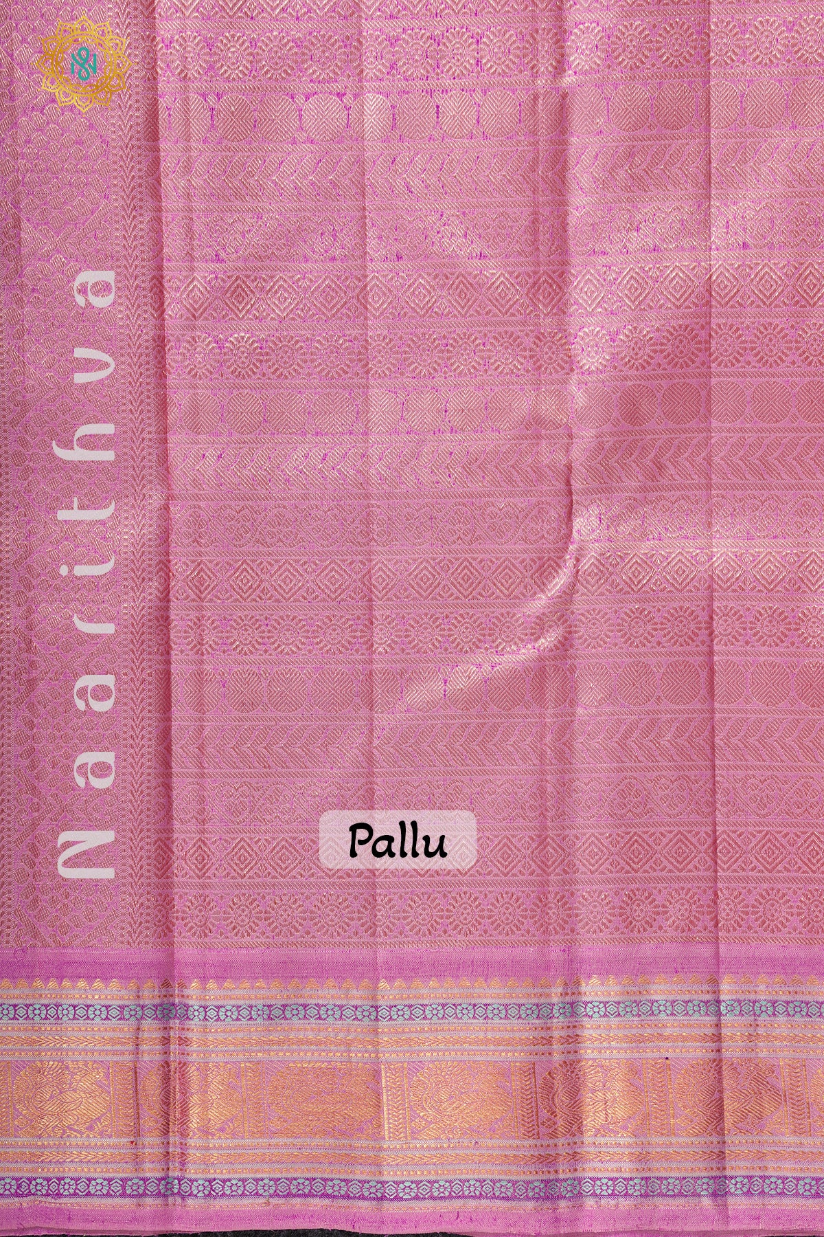 PISTA GREEN WITH PINK & BLUE - PURE KANJIVARAM SILK