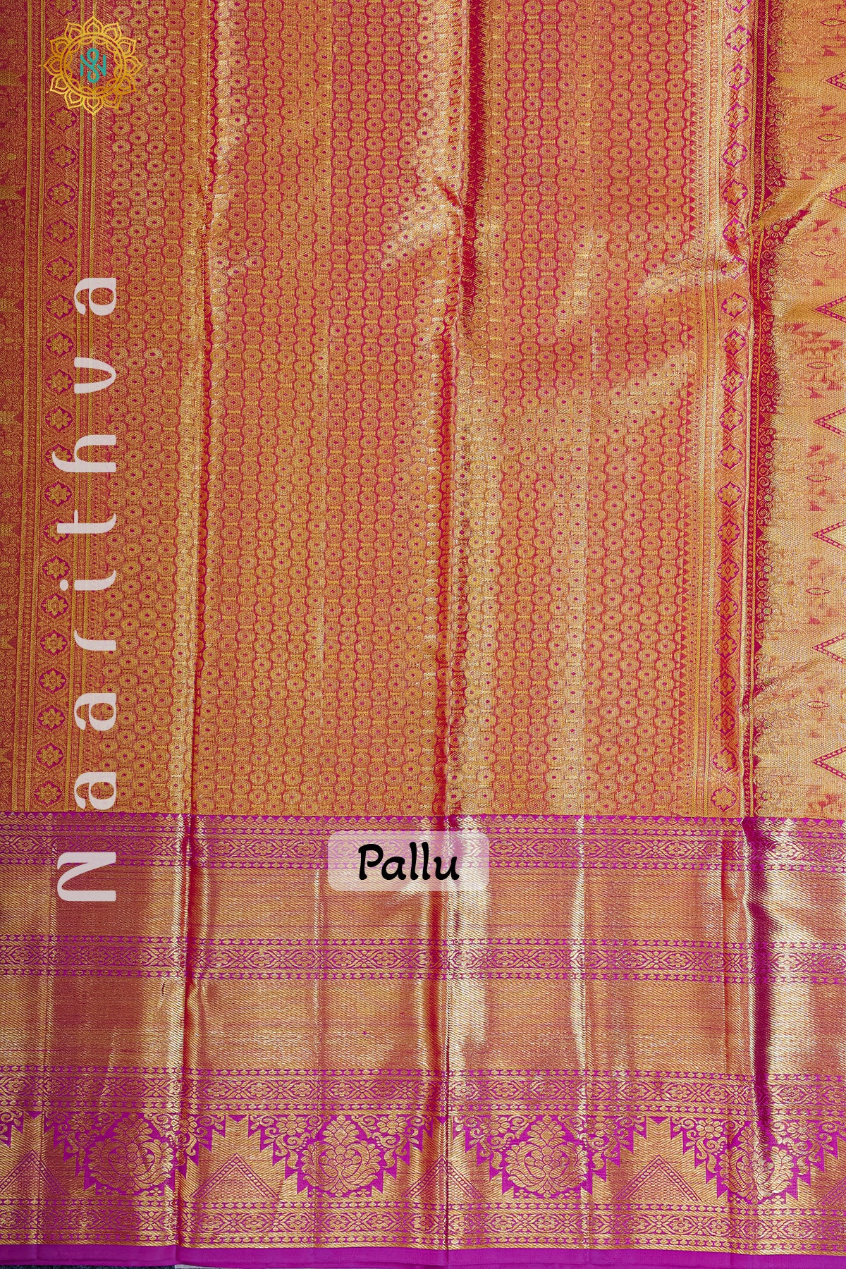 GOLD TISSUE WITH MAGENTA - PURE KANJIVARAM SILK