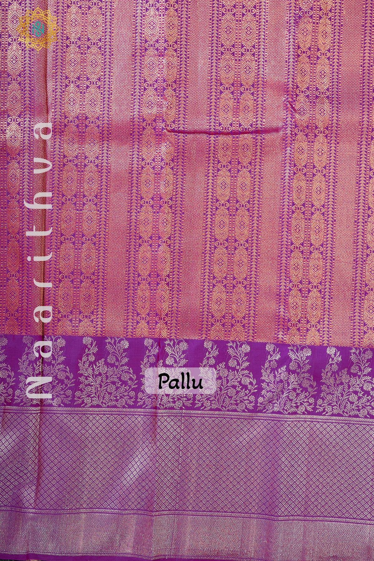 CREAMISH PEACH WITH MAGENTA - PURE KANJIVARAM SILK