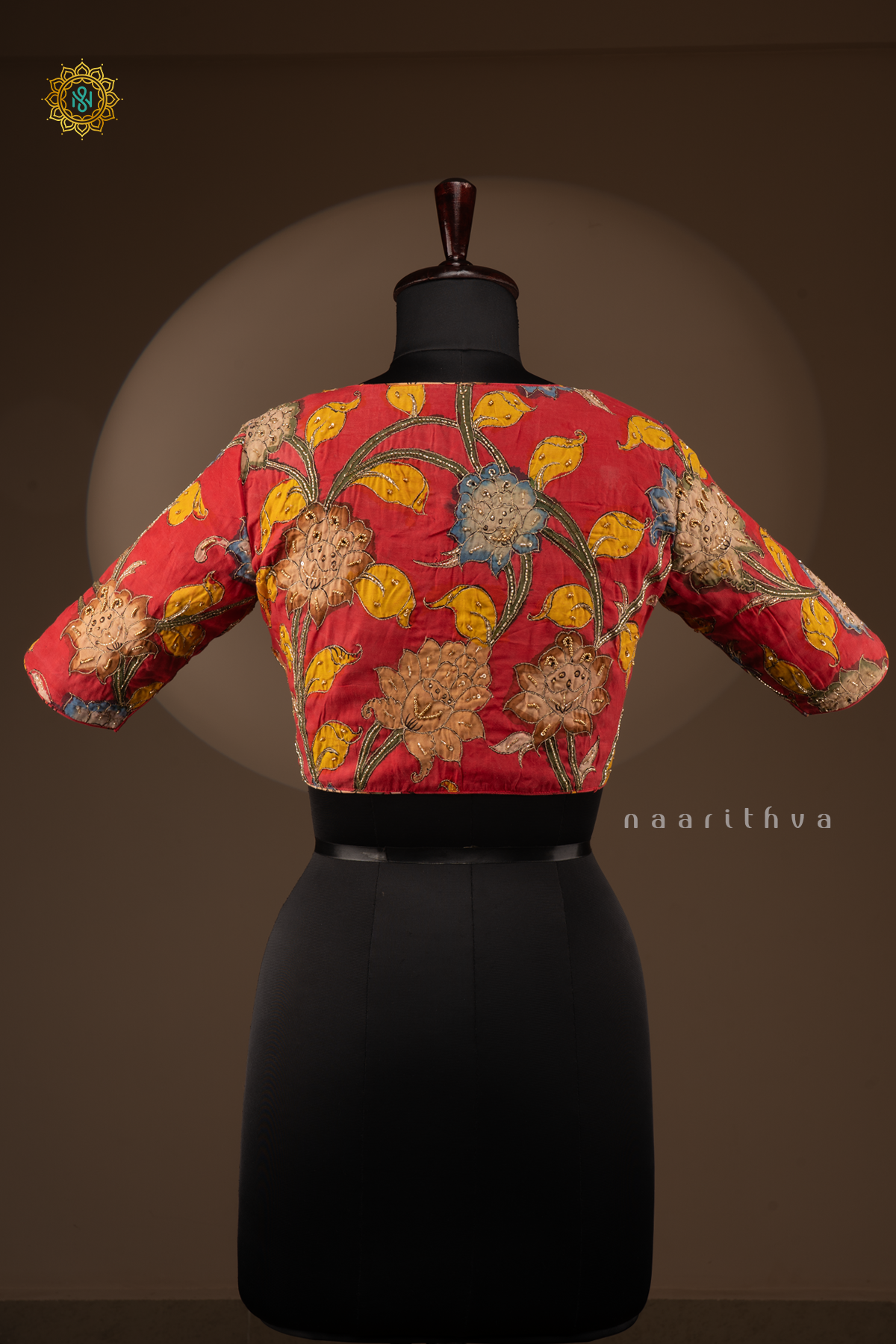 Red - Pure Silk With Hand Painted Pen Kalamkari Readymade Blouse