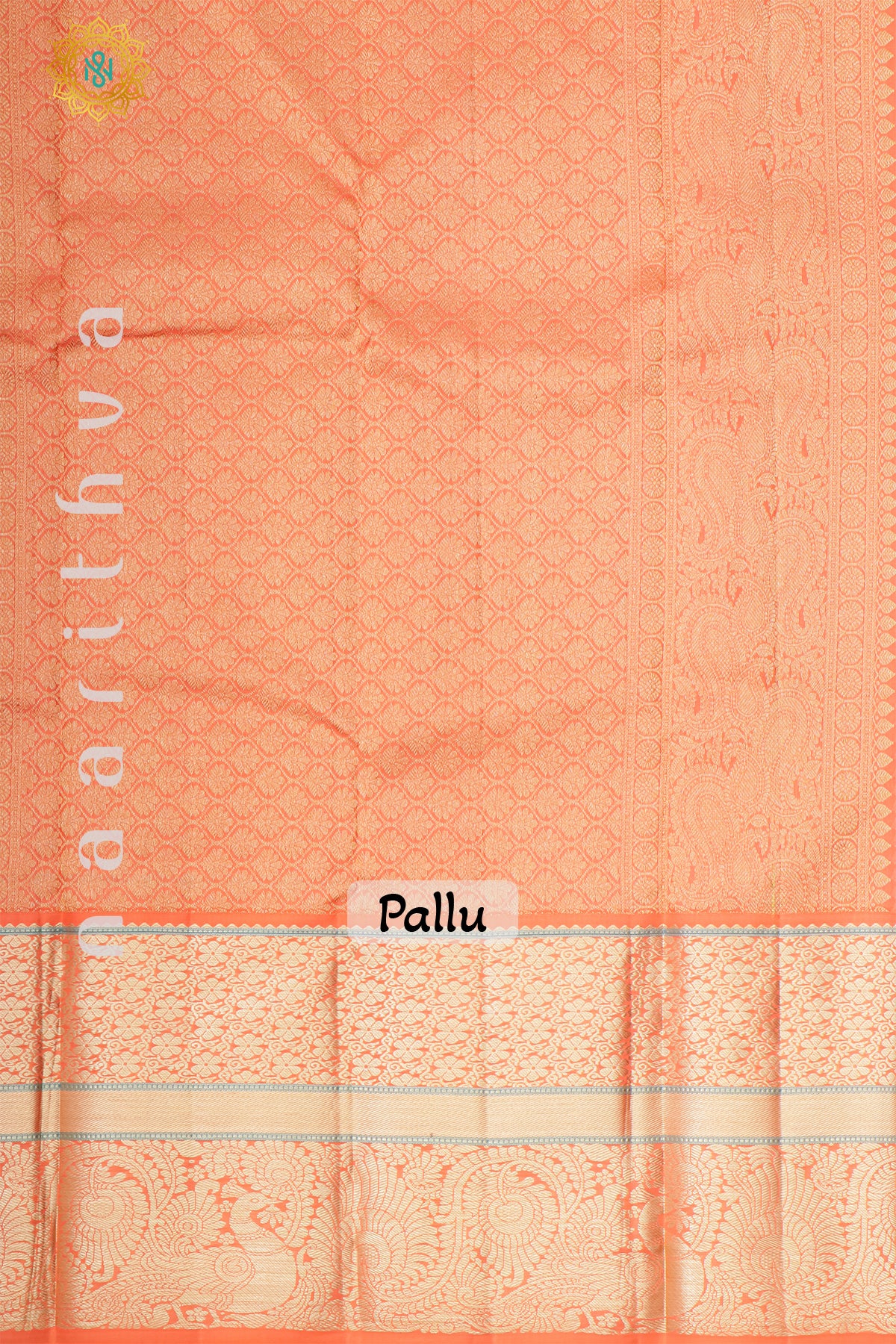 PURPLE WITH ORANGE - PURE KANJIVARAM SILK