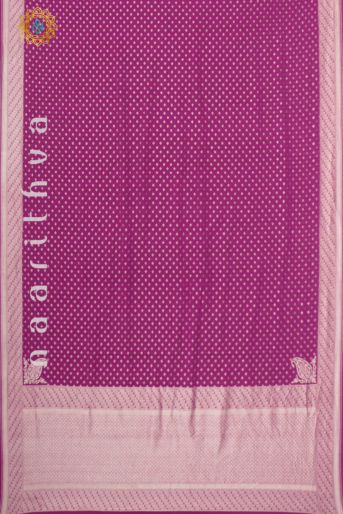 PINK WITH GREEN - PURE BANARASI CREPE