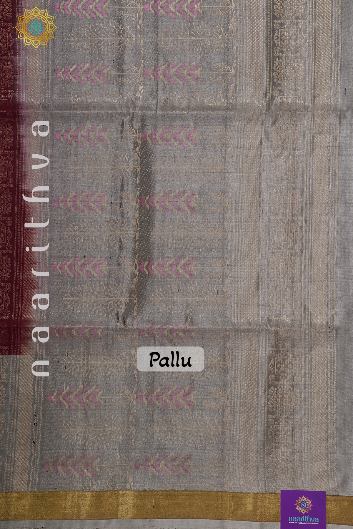 MAROON WITH GREY - PURE KANJIVARAM SOFT SILK