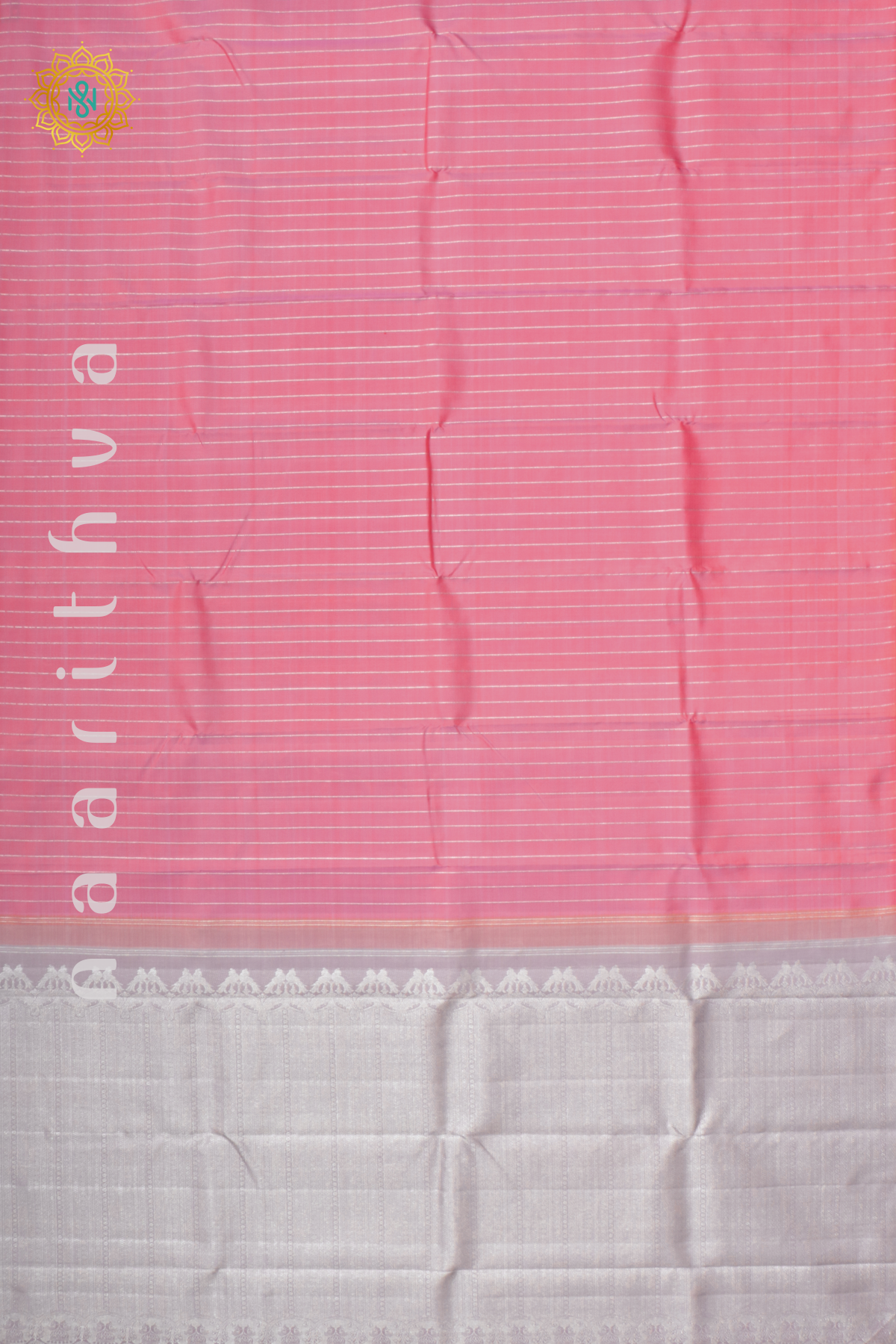 PEACHISH PINK WITH GREY - PURE KANJIVARAM SILK