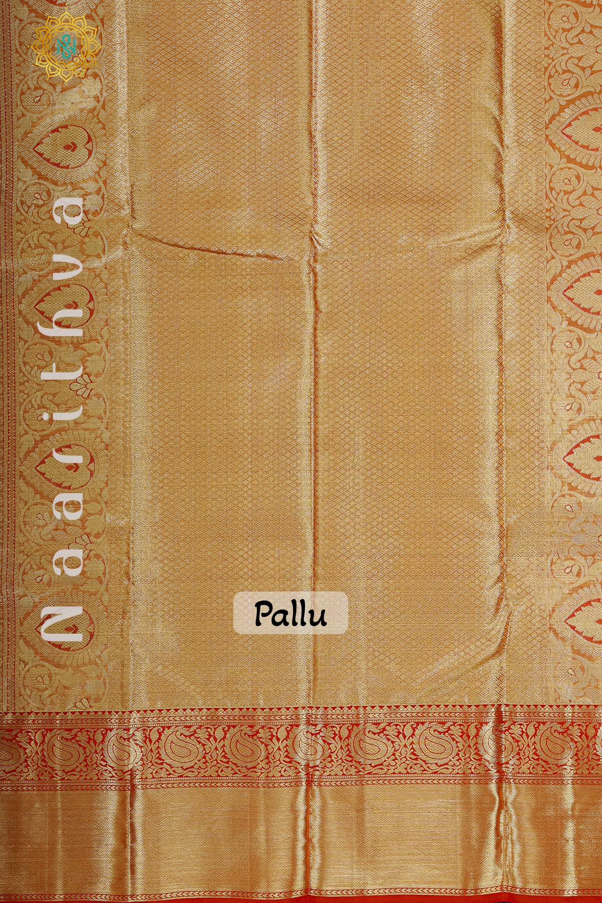 GOLD TISSUE WITH RED - PURE KANJIVARAM SILK