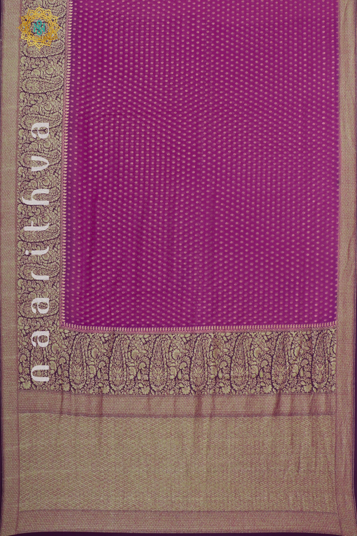 PINK WITH WINE - PURE BANARASI KHADDI GEORGETTE