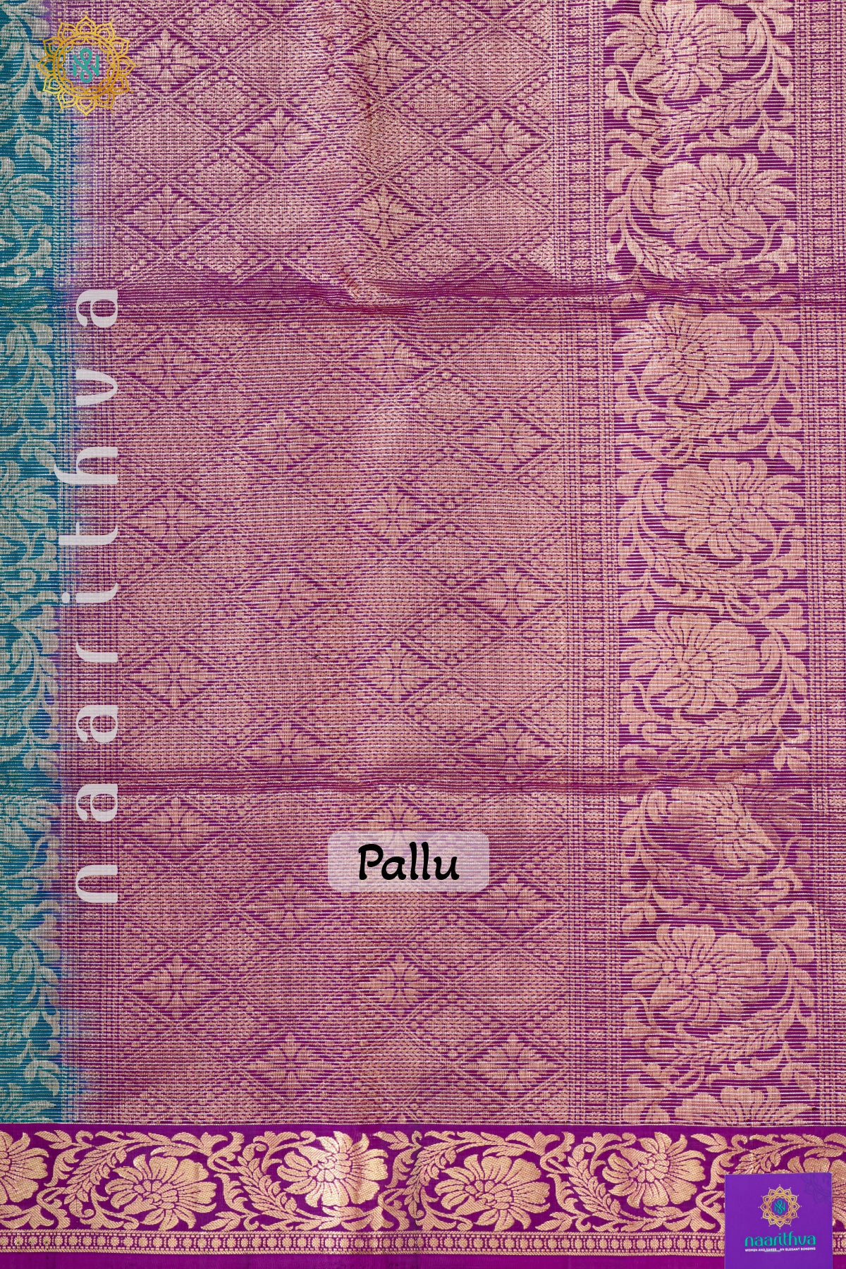 PEACOCK BLUE WITH PINK - PURE KANJIVARAM SOFT SILK