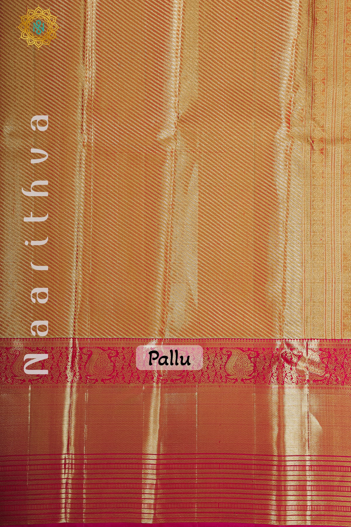 GOLD TISSUE WITH PINK - PURE KANJIVARAM SILK