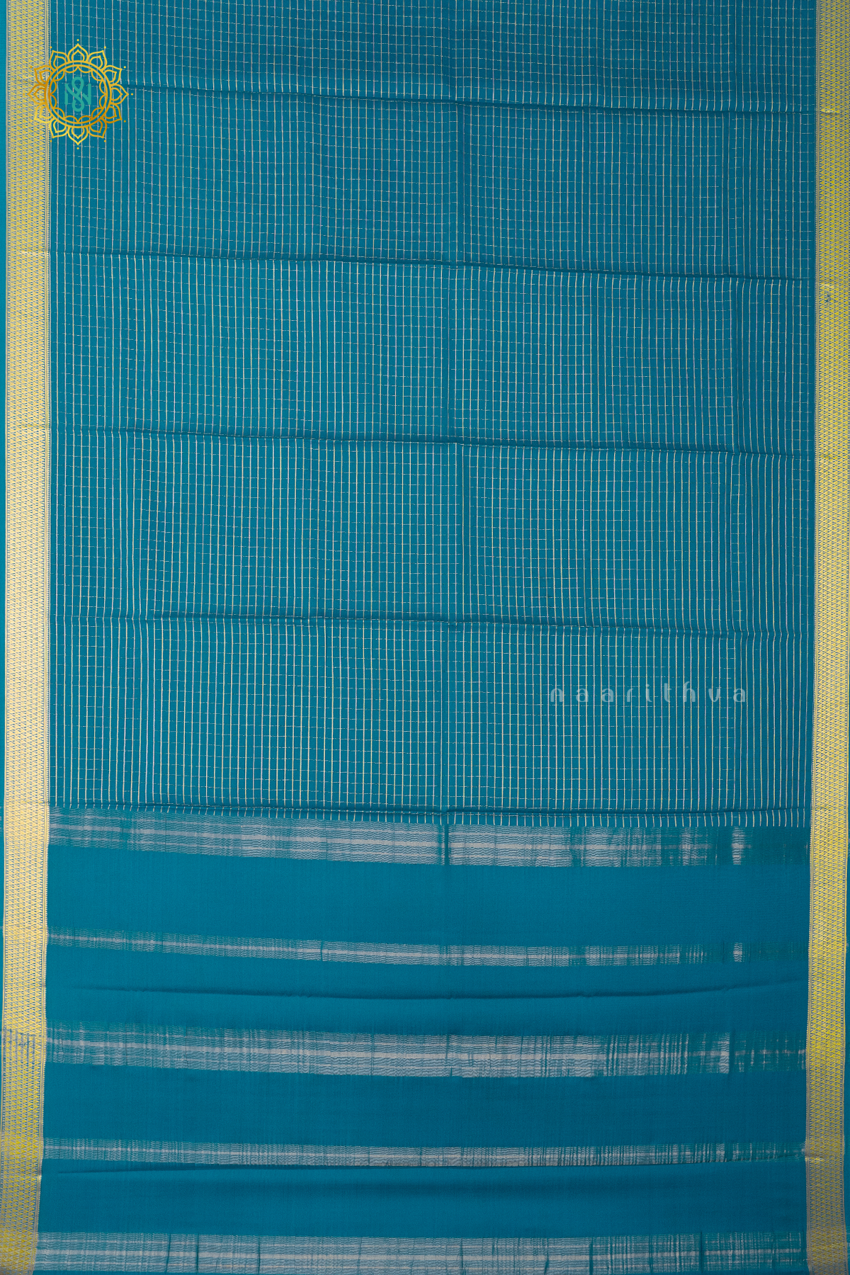 TEAL BLUE - PURE MYSORE CREPE SILK