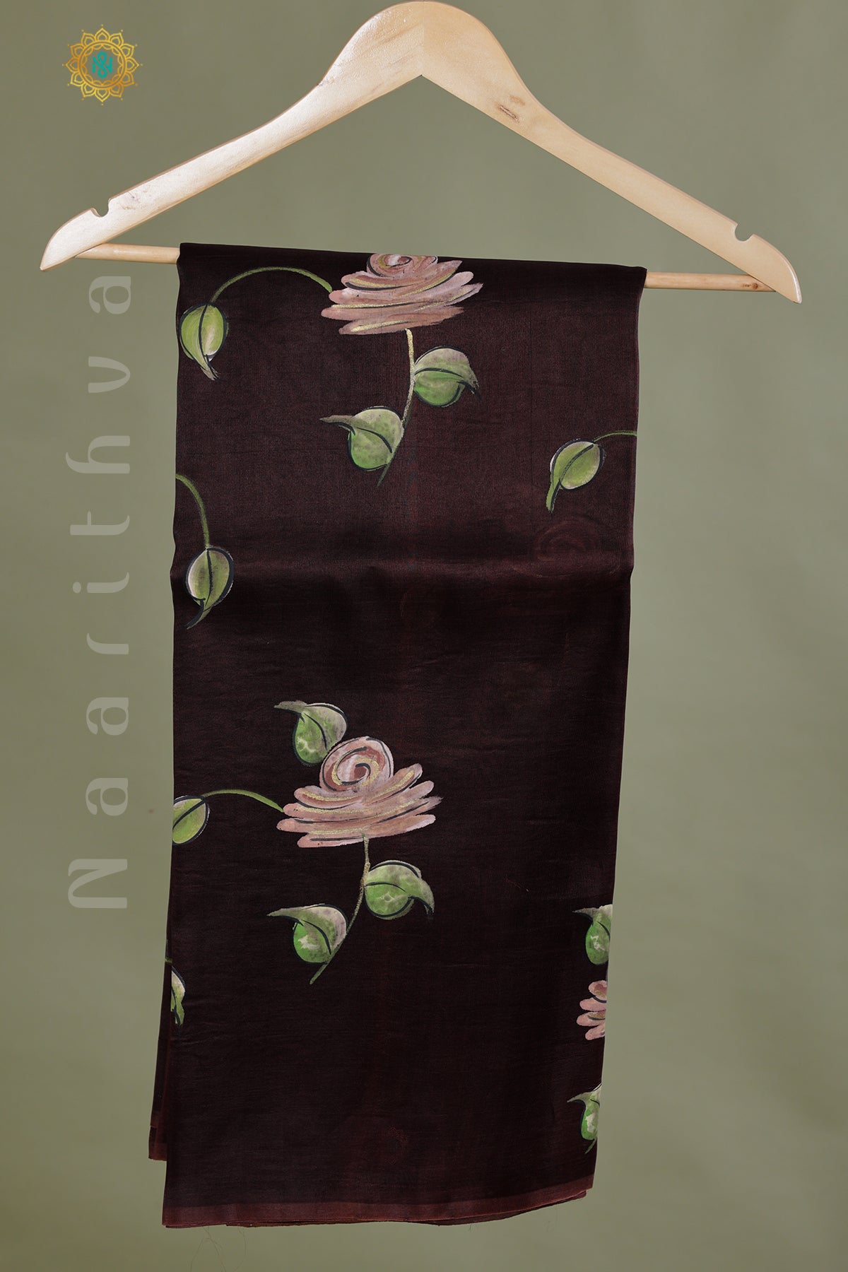BROWN - PURE HAND PAINTED ORGANZA