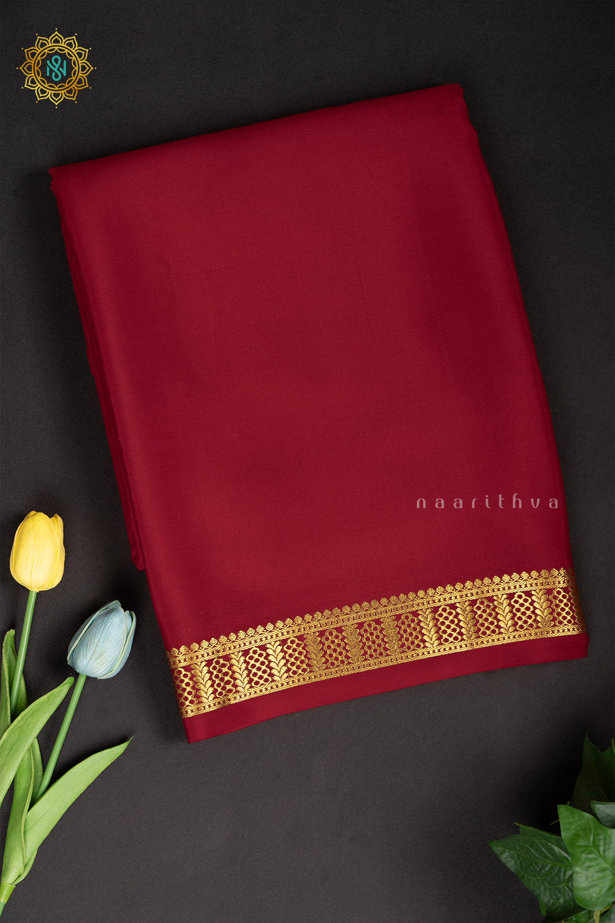 RED - PURE MYSORE CREPE SILK