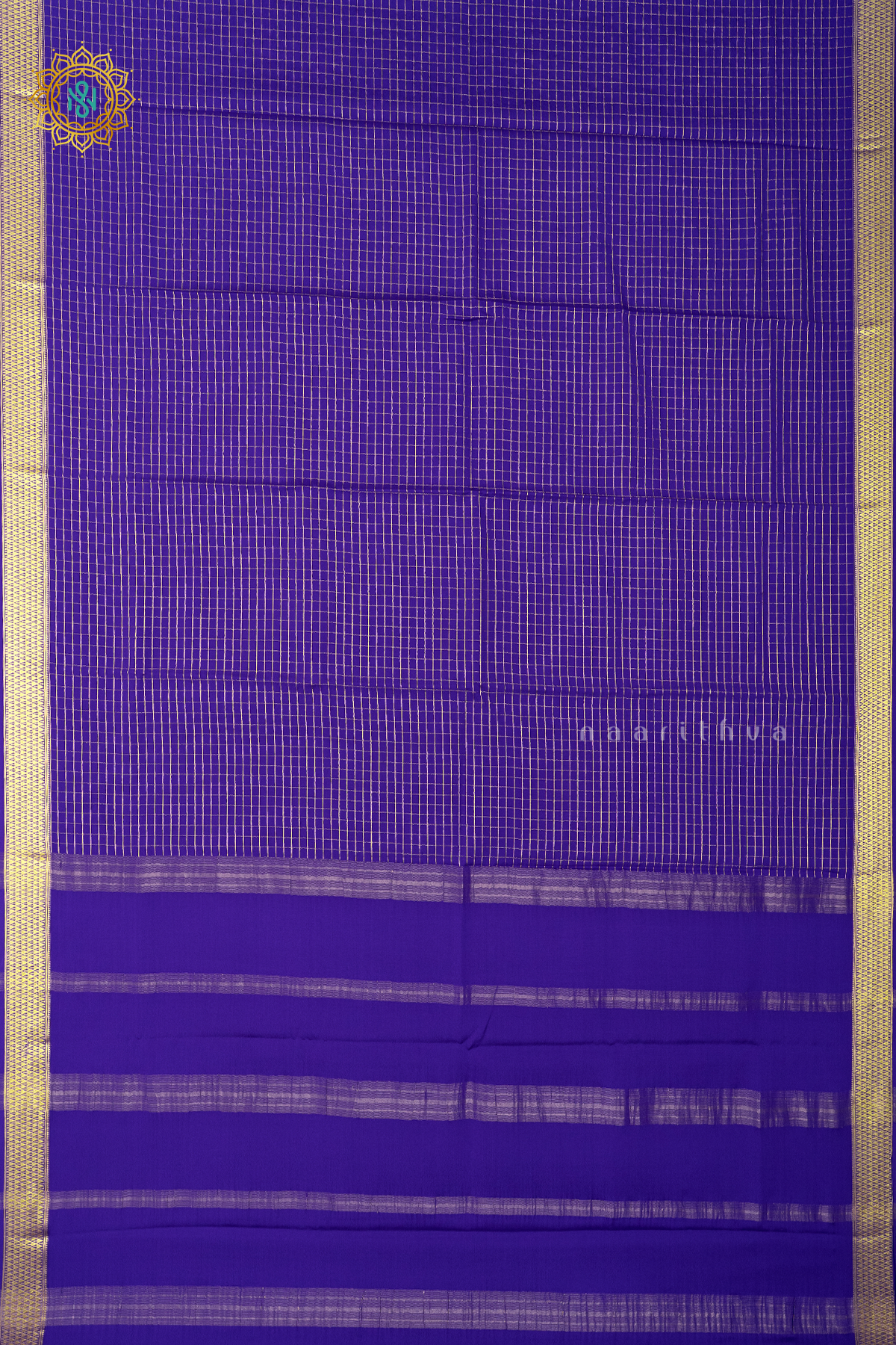 ROYAL BLUE - PURE MYSORE CREPE SILK