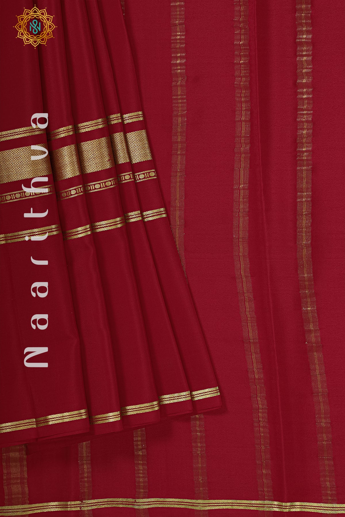 RED - PURE MYSORE CREPE SILK