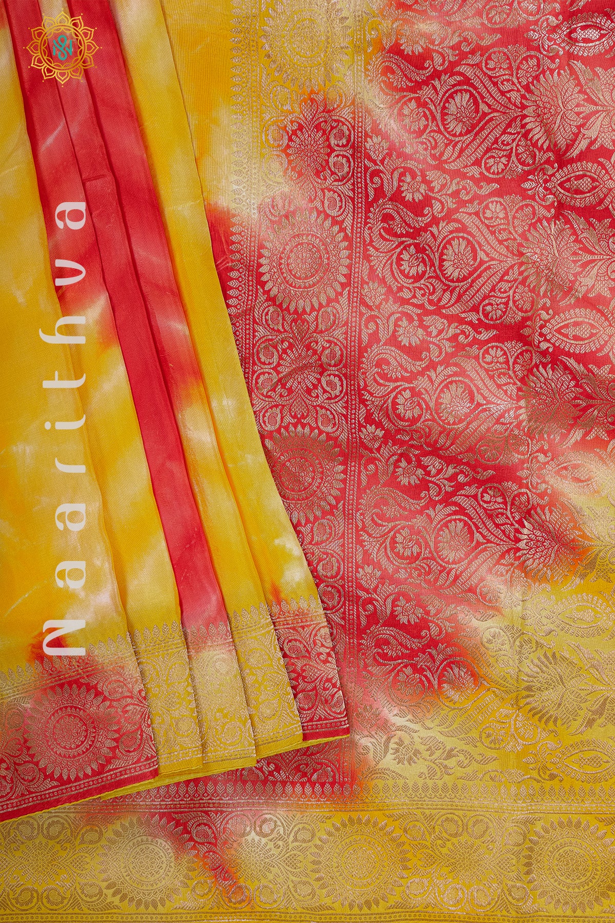YELLOW WITH RED - DOLA SILK