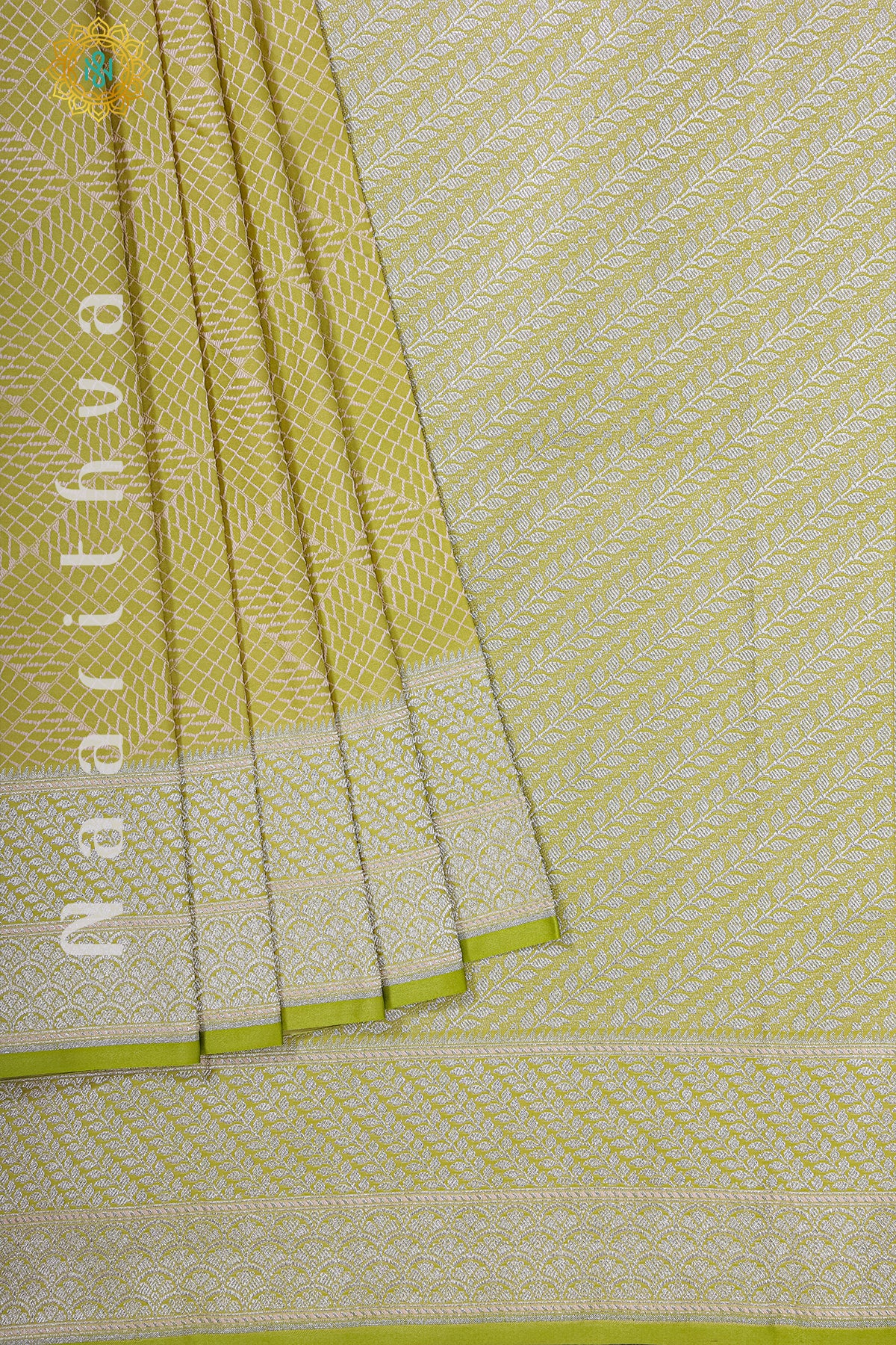 LIME GREEN - SATIN SILK WITH TANCHOI WEAVING