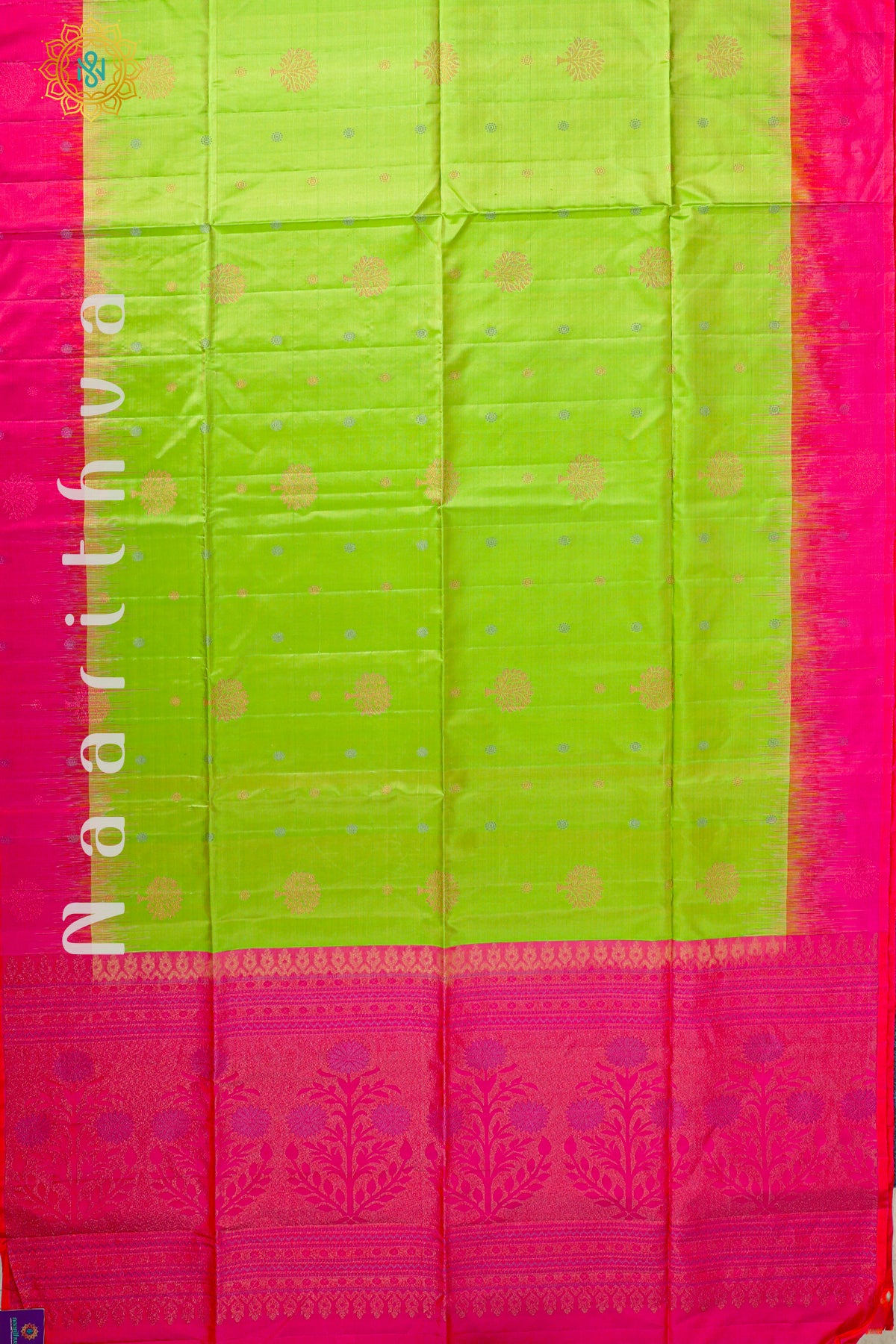 GREEN WITH PINK - PURE KANJIVARAM SOFT SILK