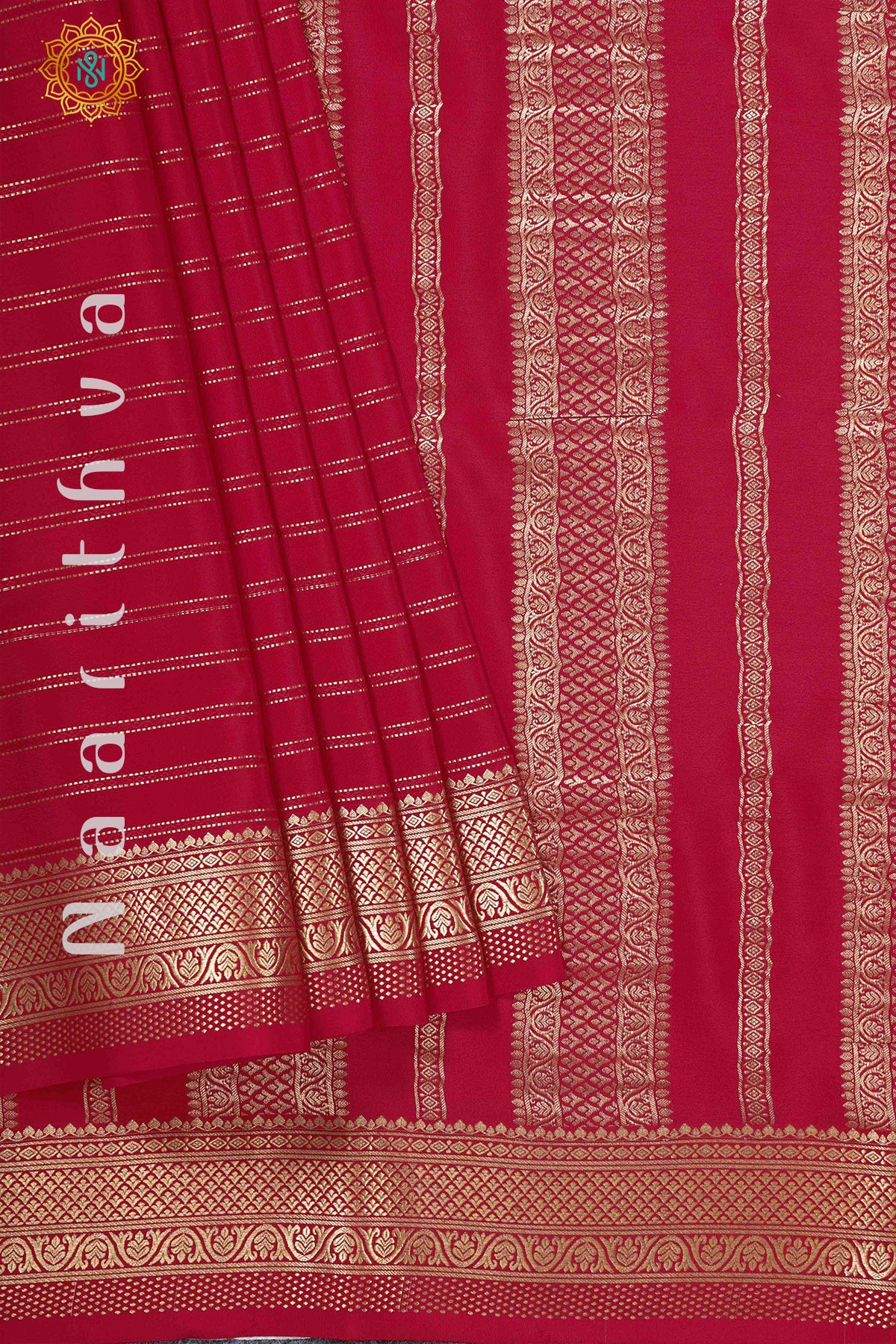 RED - PURE MYSORE CREPE SILK