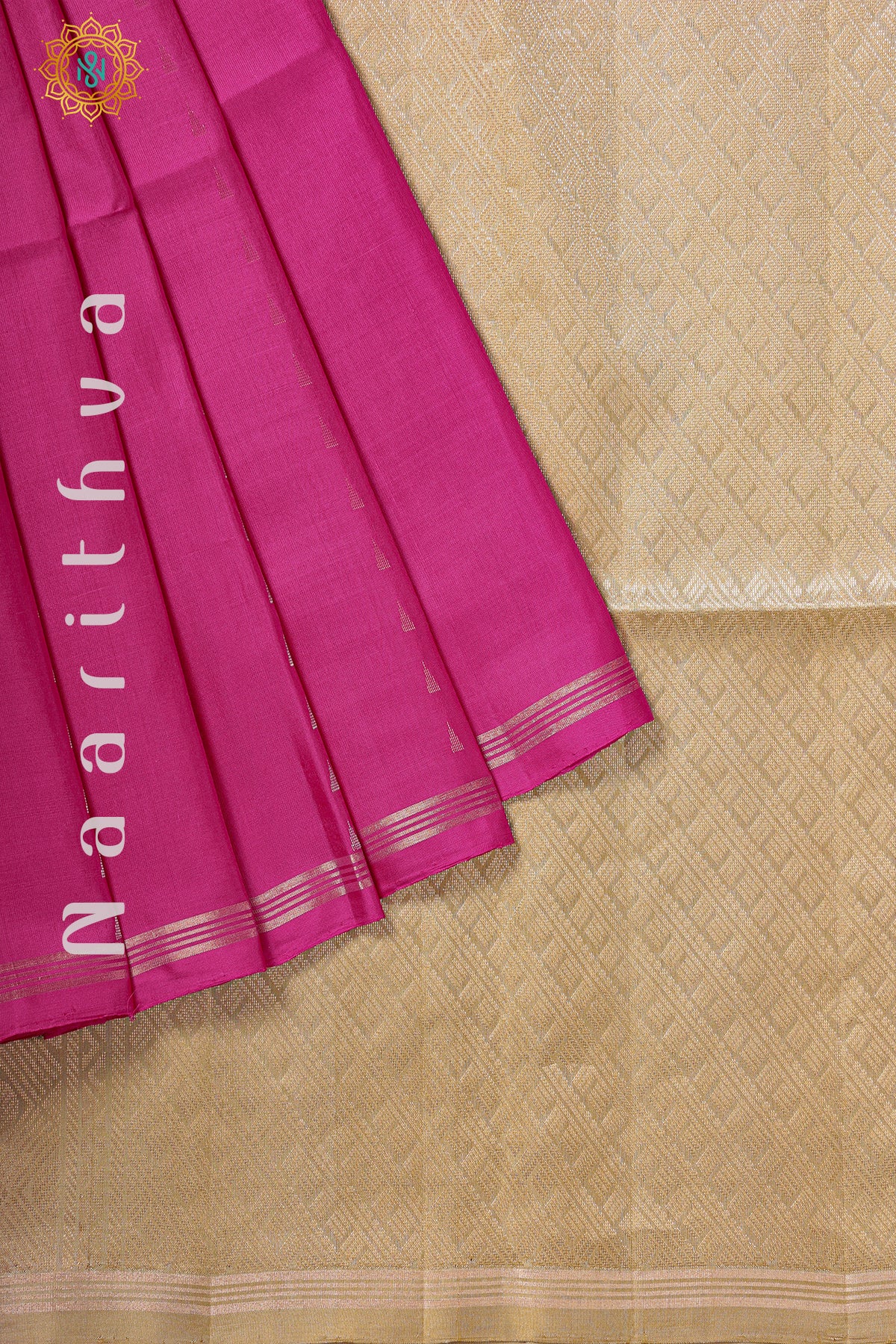 PINK WITH CREAM - PURE KANJIVARAM SOFT SILK