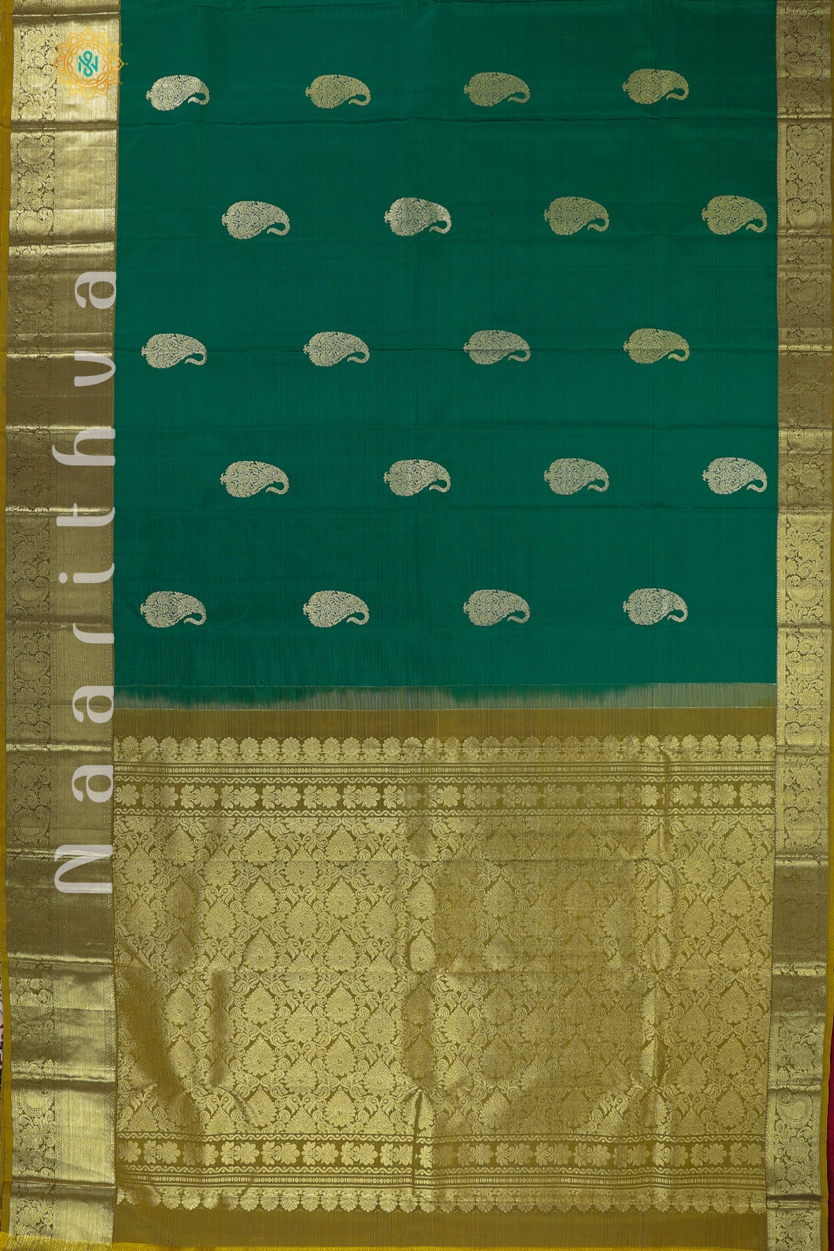 GREEN WITH MEHANDI GREEN - PURE KANJIVARAM SILK