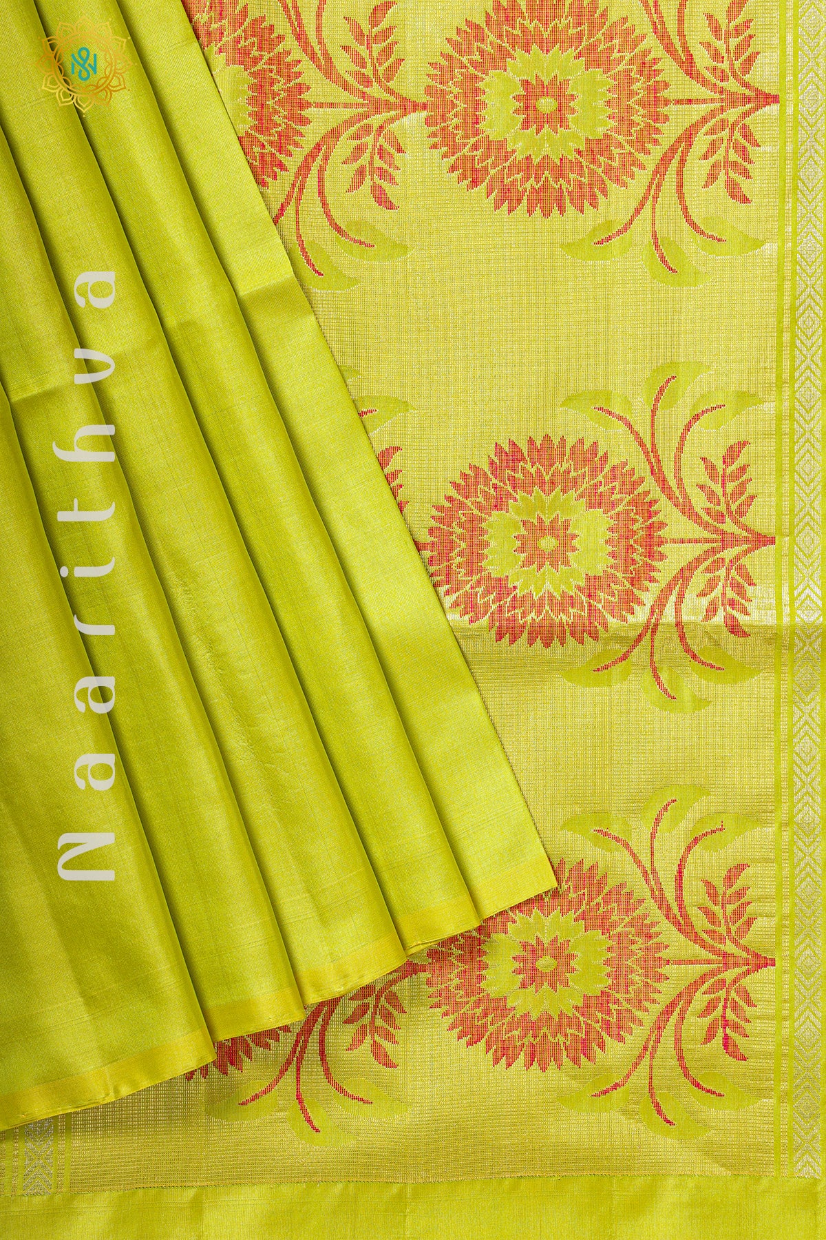 PARROT GREEN - PURE KANJIVARAM SOFT SILK