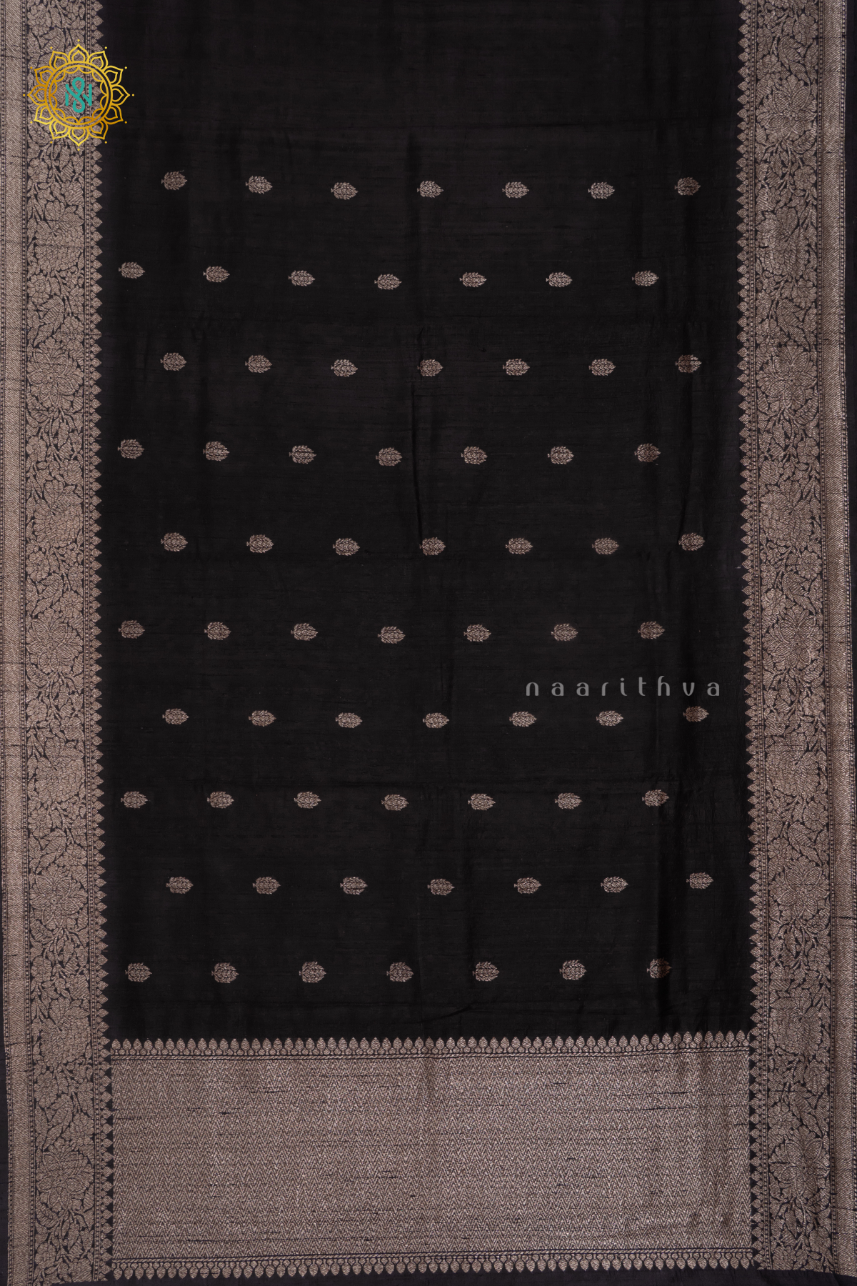 BLACK WITH MAROON - PURE BANARASI RAW SILK