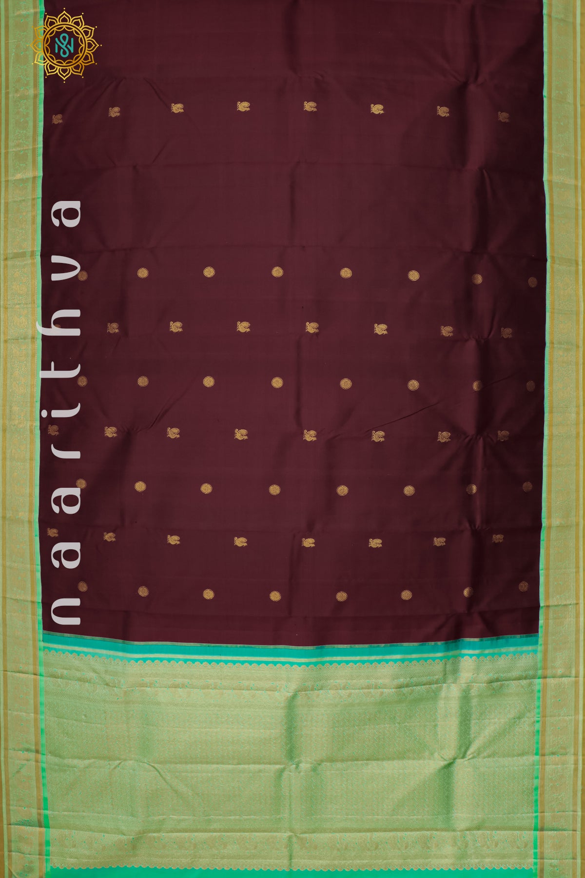 MAROON WITH AQUA GREEN - PURE KANJIVARAM SILK