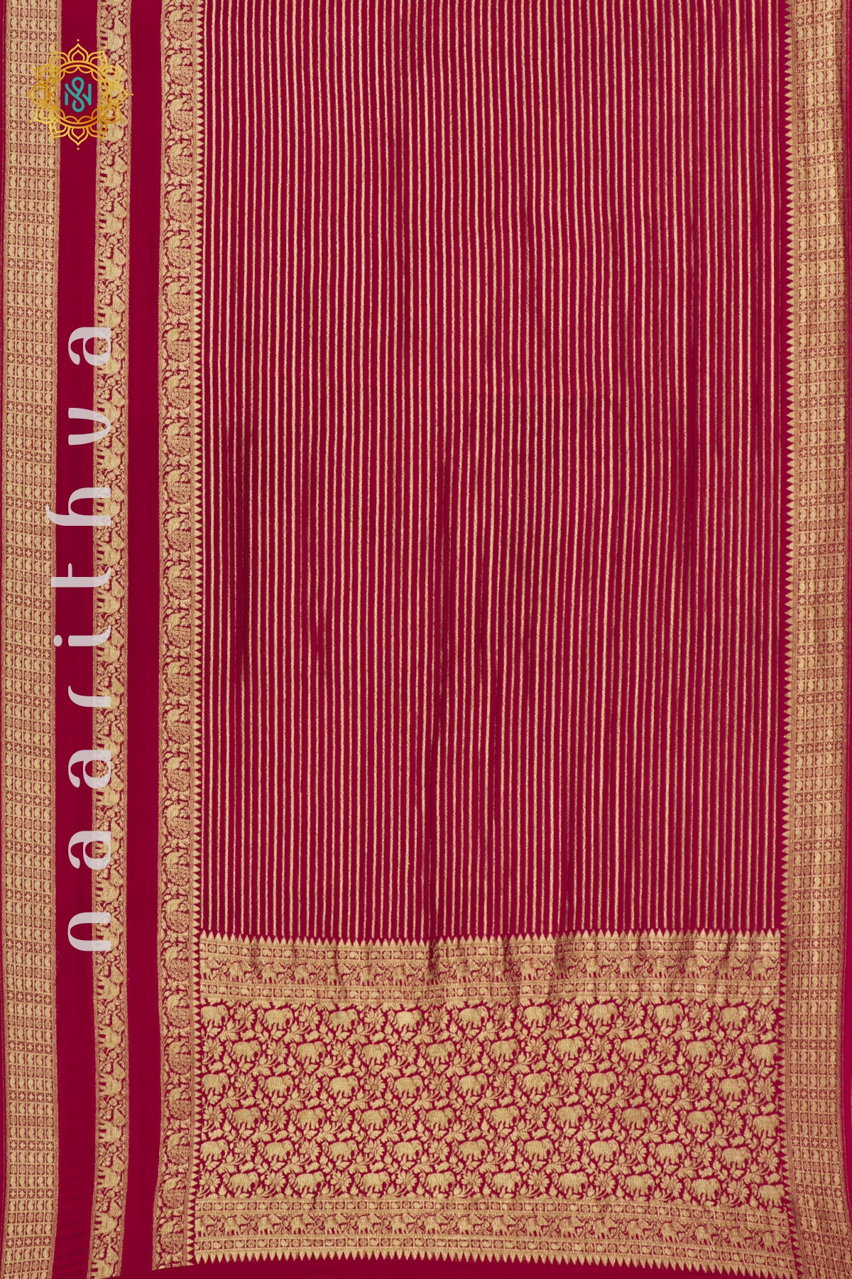 RED - PURE HANDLOOM KHADDI GEORGETTE BANARAS