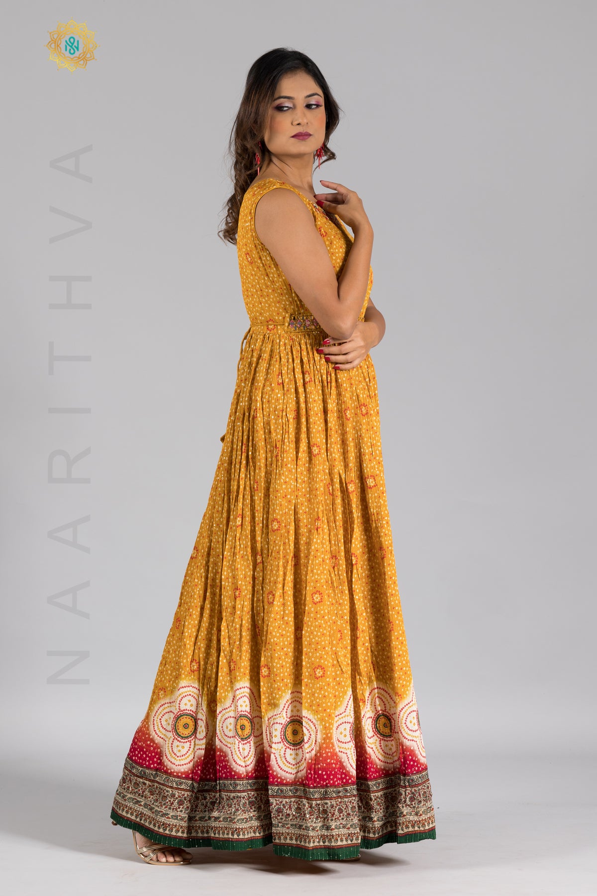 Yellow Haldi Party wear Women Gown Dupatta Suit – mahezon