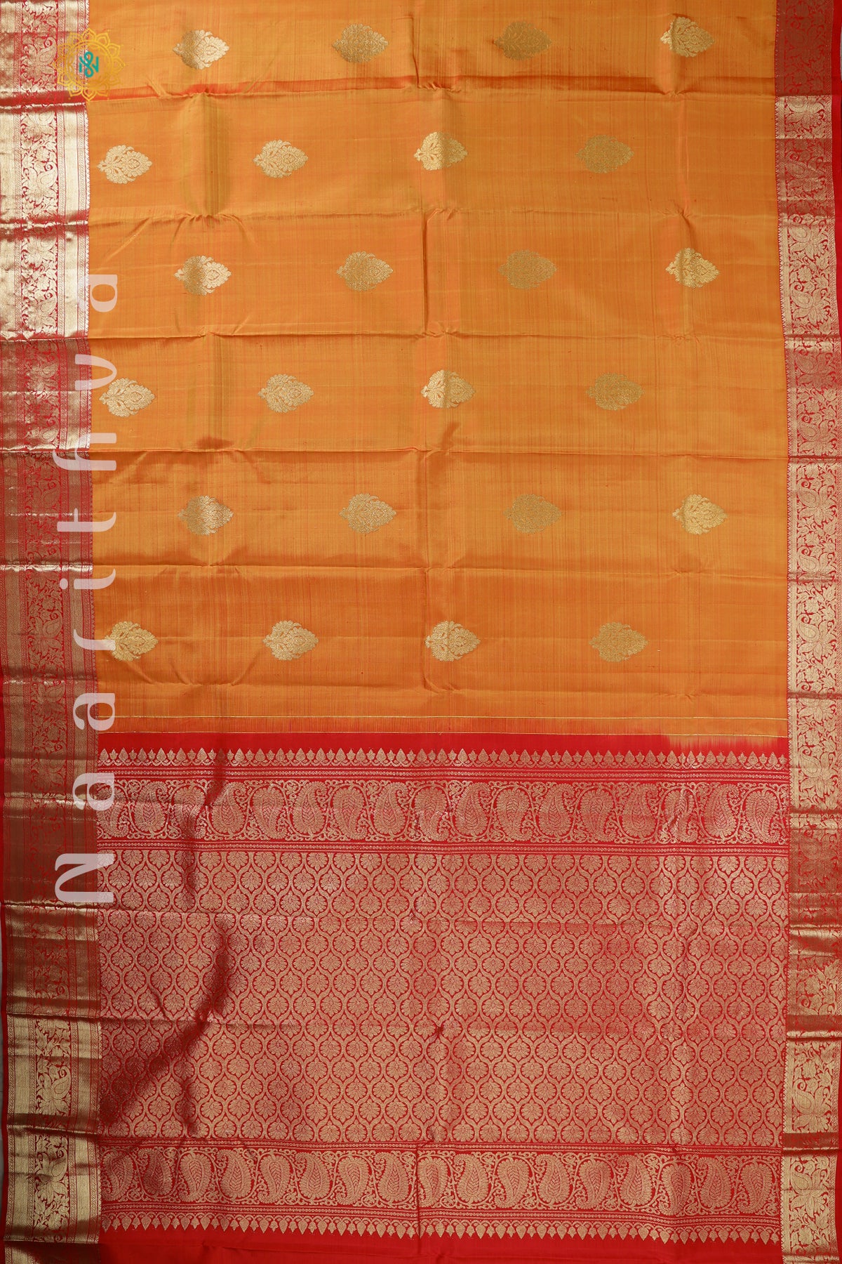 ORANGE WITH RED - PURE KANJIVARAM SILK