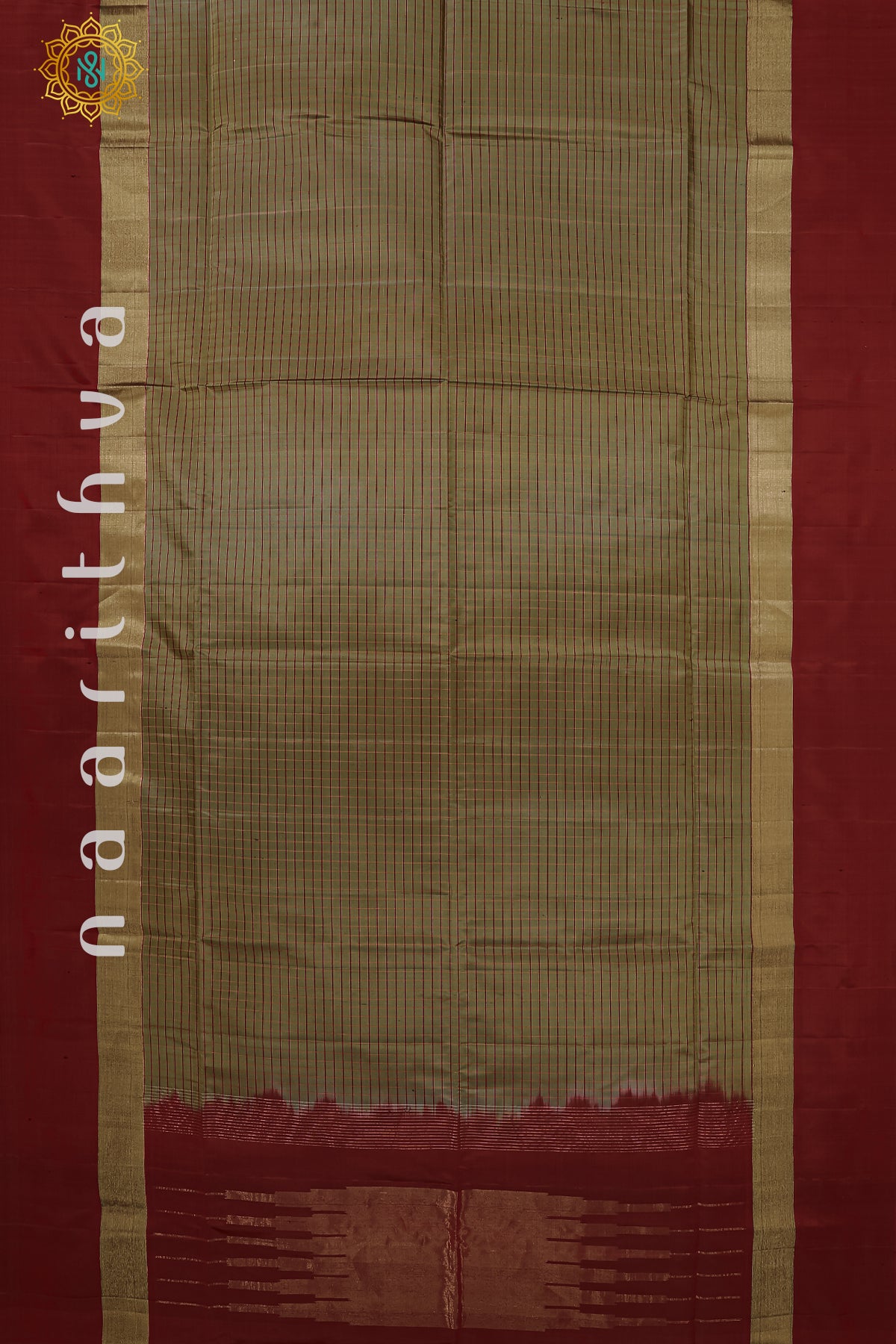 OLIVE GREEN WITH MAROON - PURE KANJIVARAM SOFT SILK